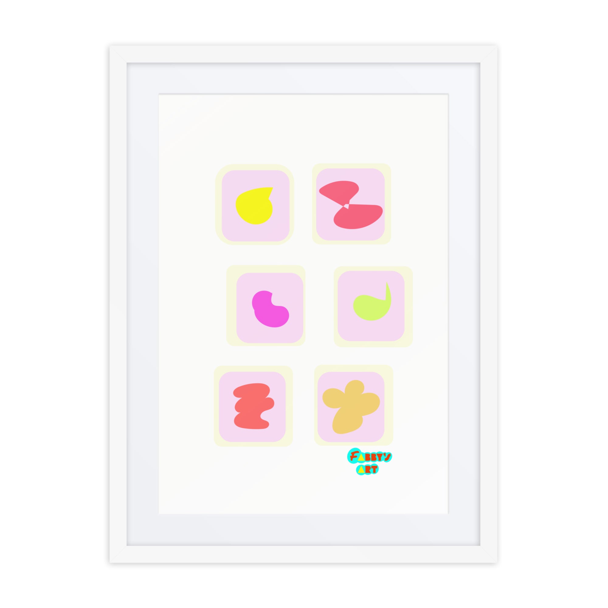 Triangular petals, Framed poster with Mat