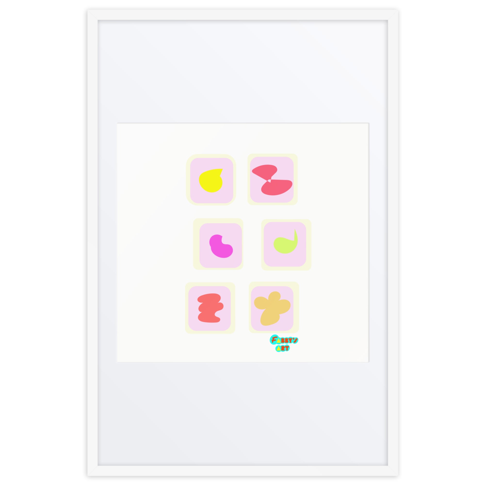 Triangular petals, Framed poster with Mat