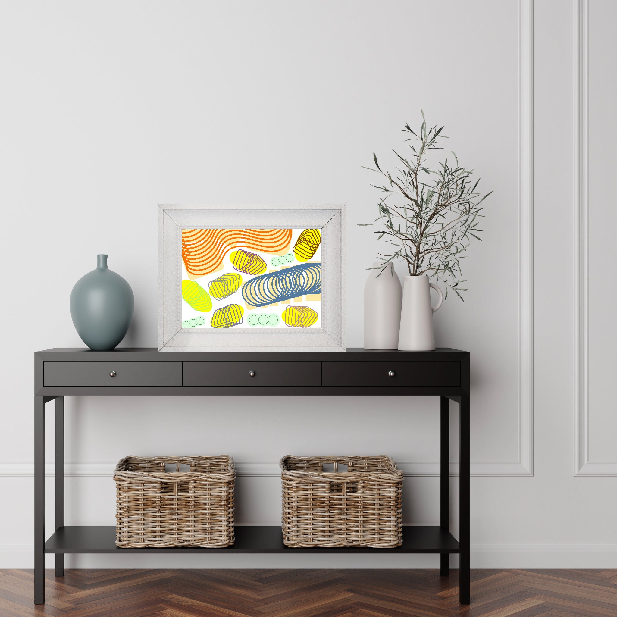 Spiral momentum (orange and colors), Poster