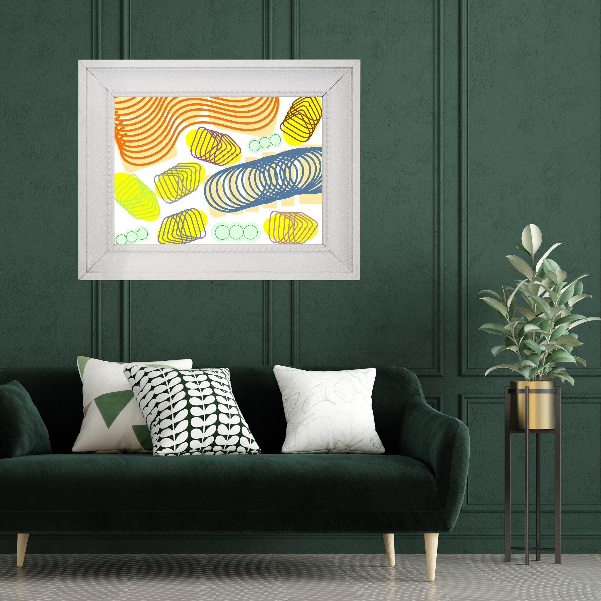 Spiral momentum (orange and colors), Poster