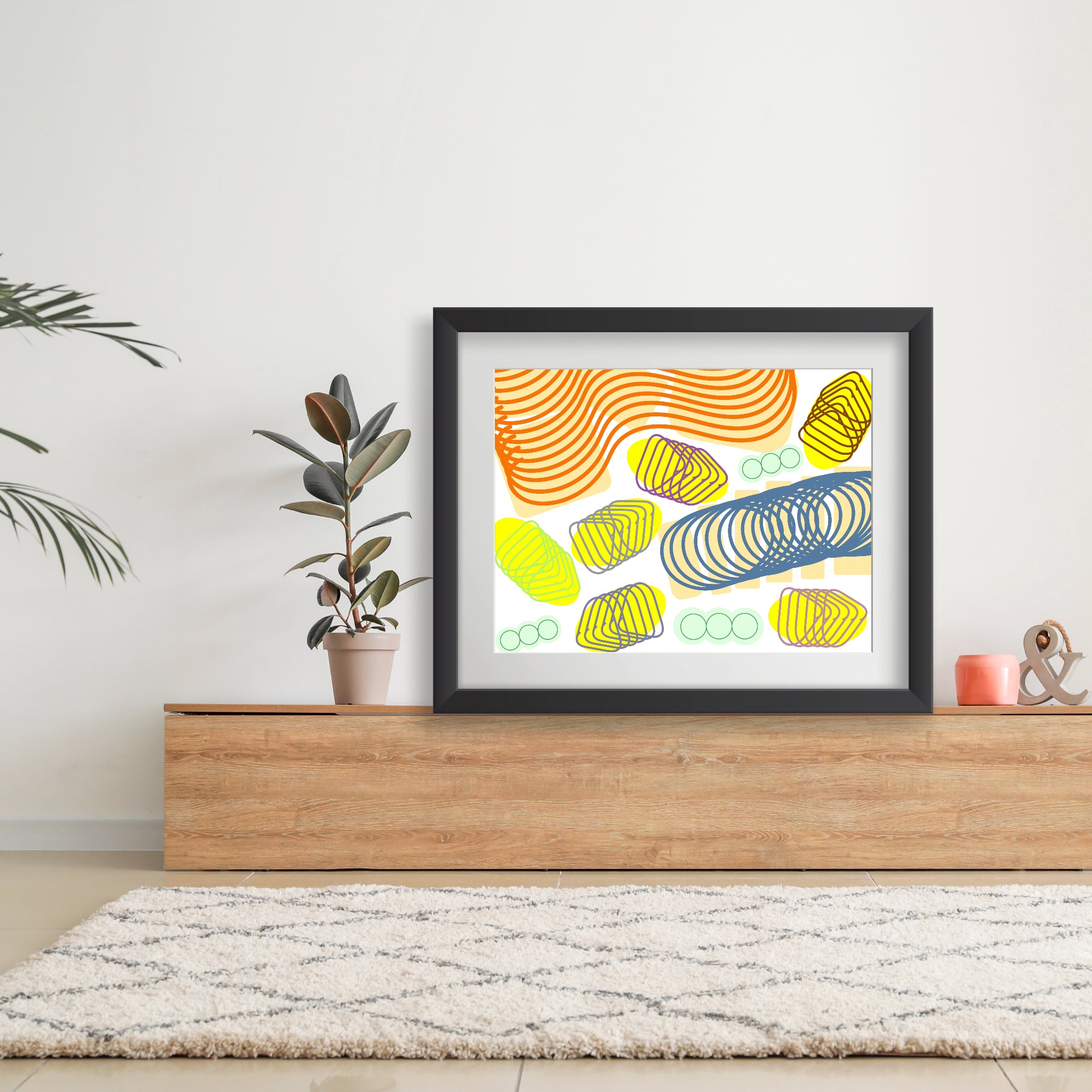 Spiral momentum (orange and colors), Poster