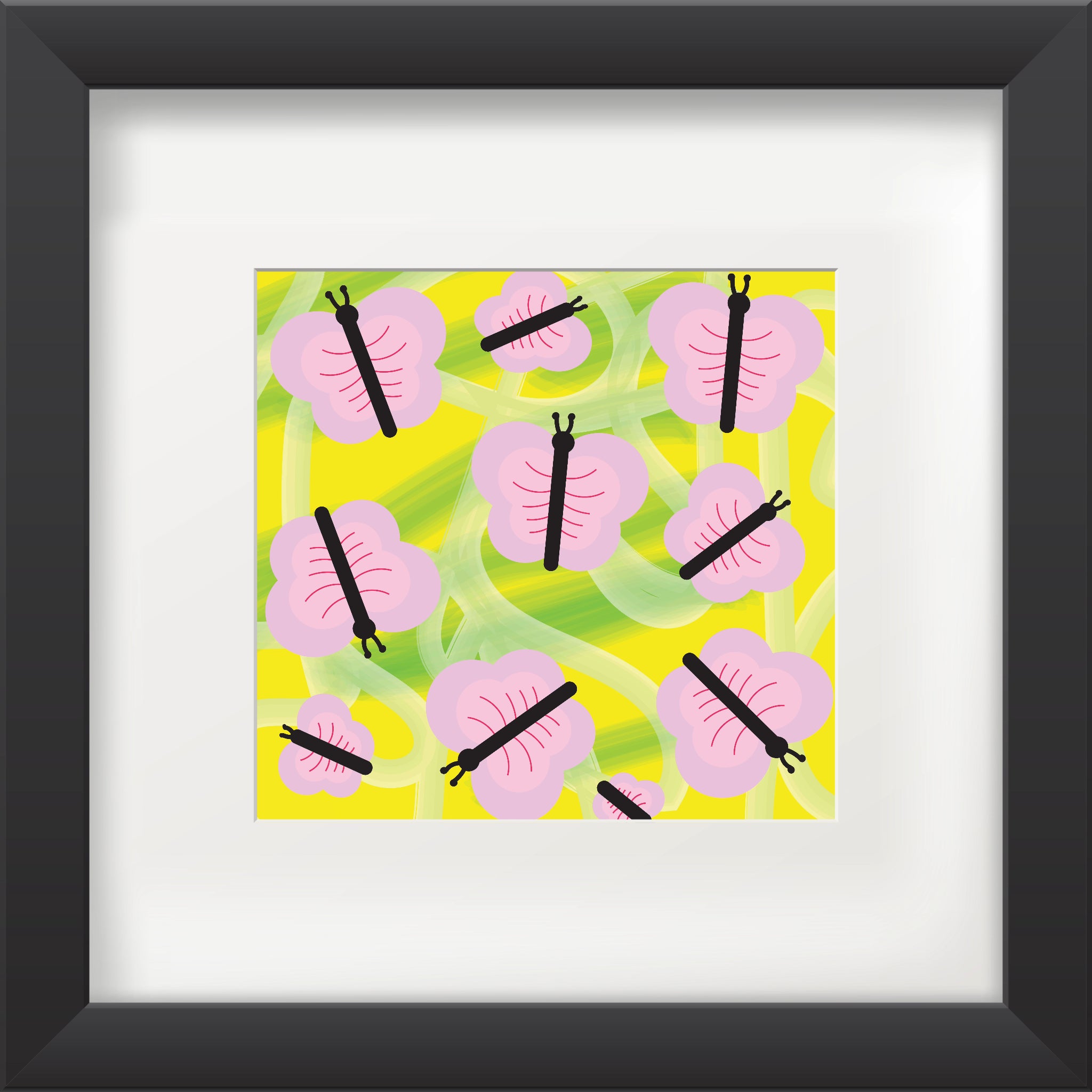 Pink Butterflies Poster