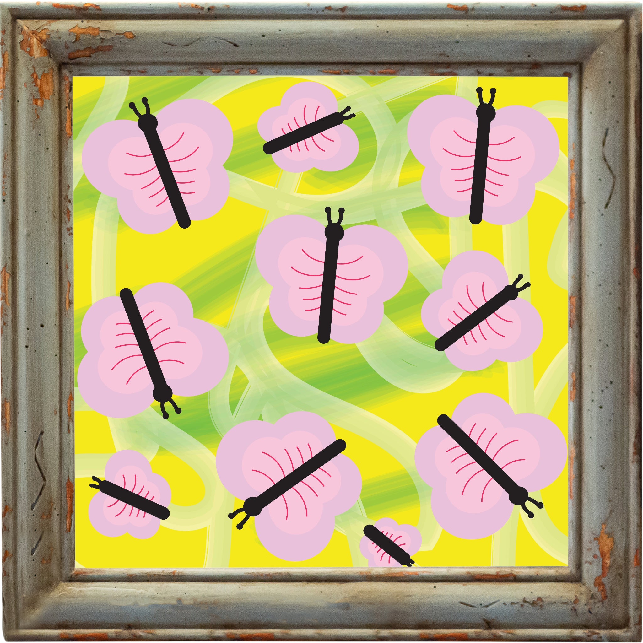 Pink Butterflies Poster