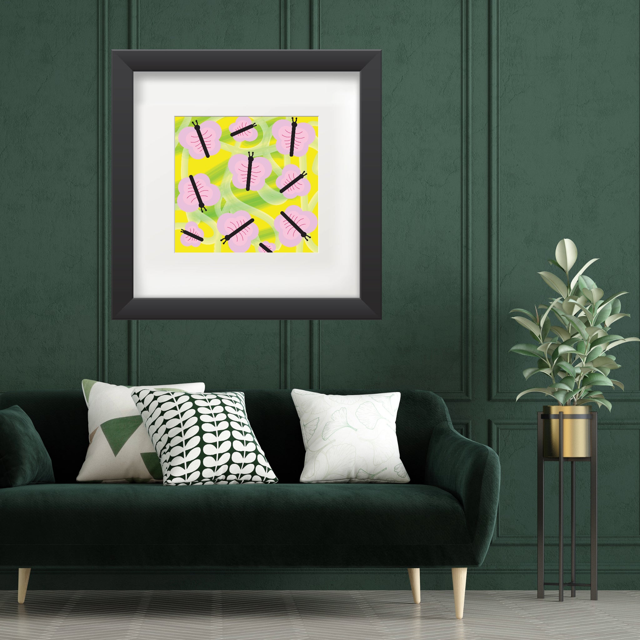 Pink Butterflies Poster