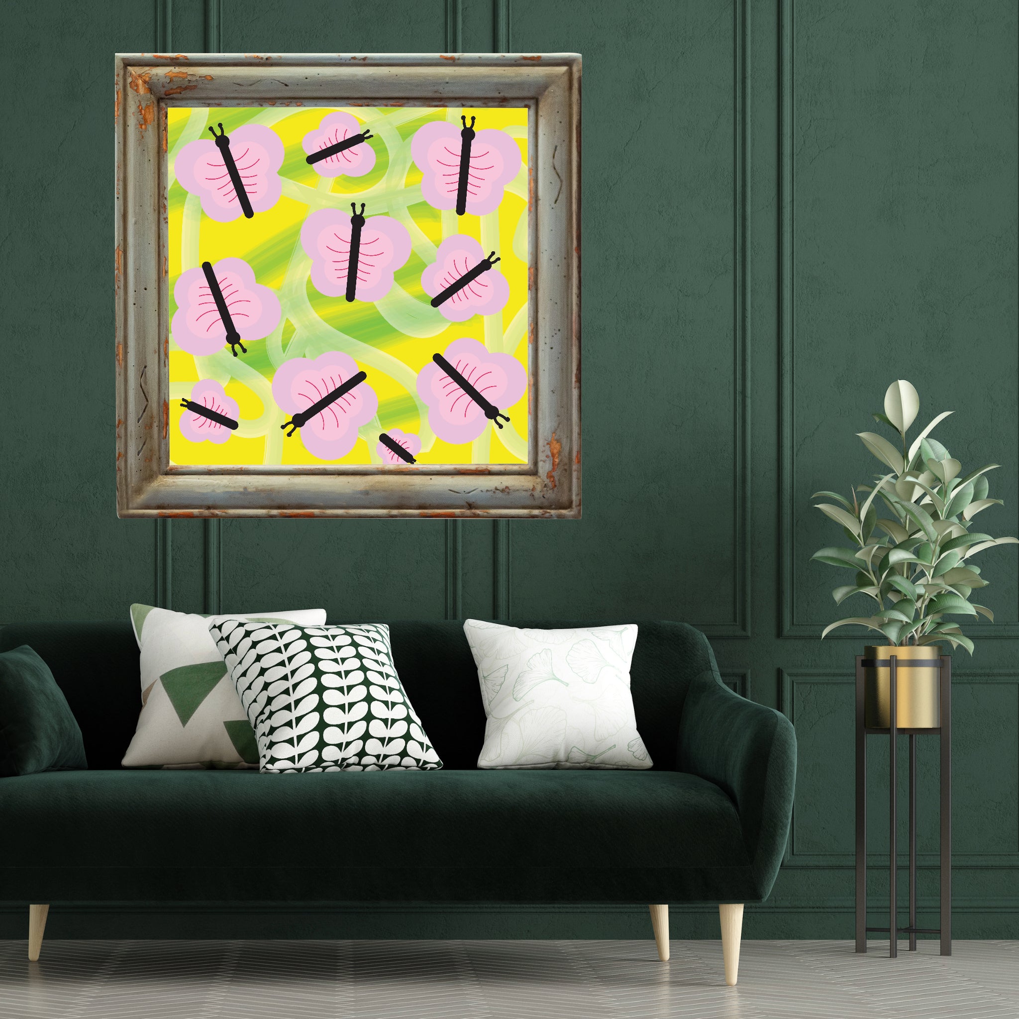 Pink Butterflies Poster