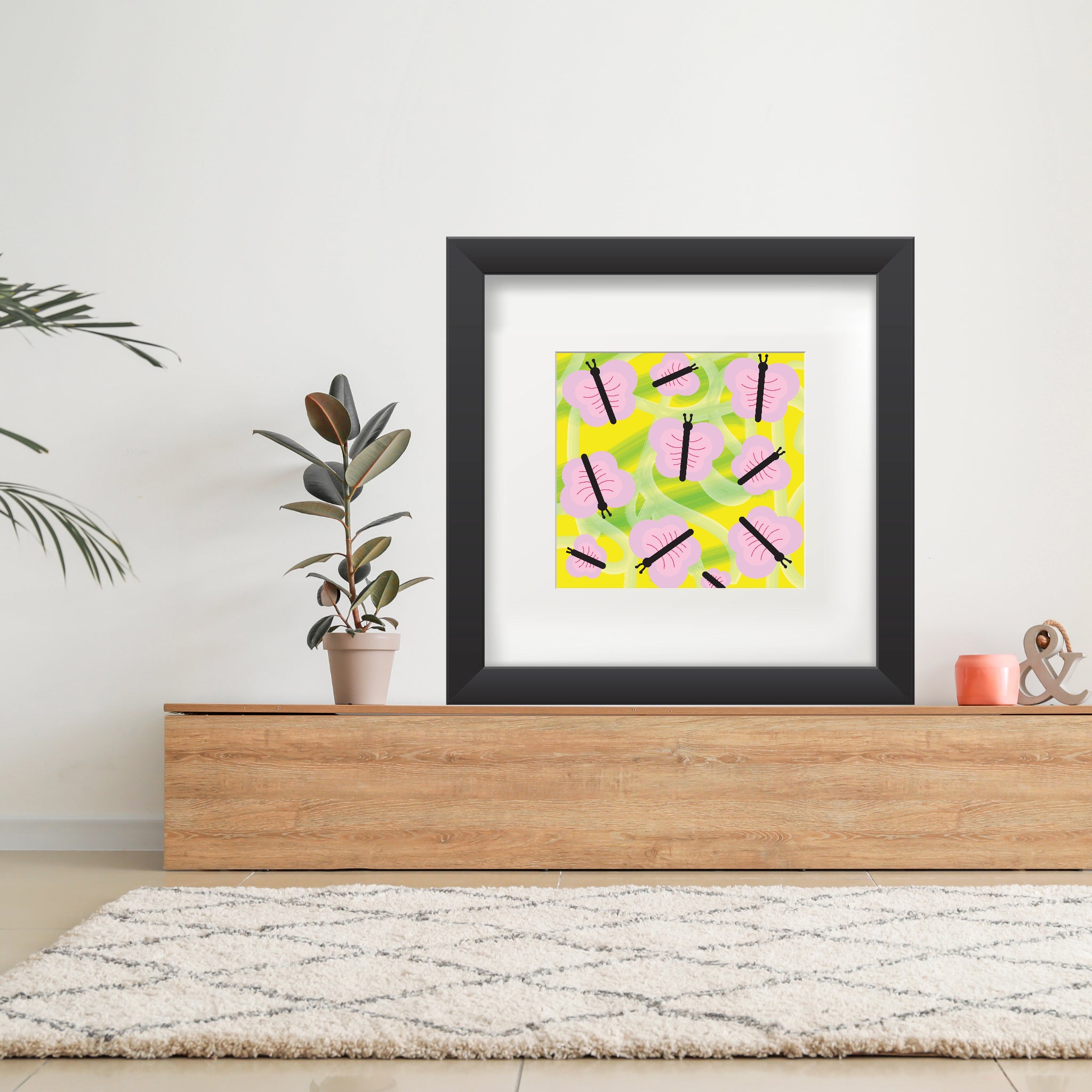 Pink Butterflies Poster