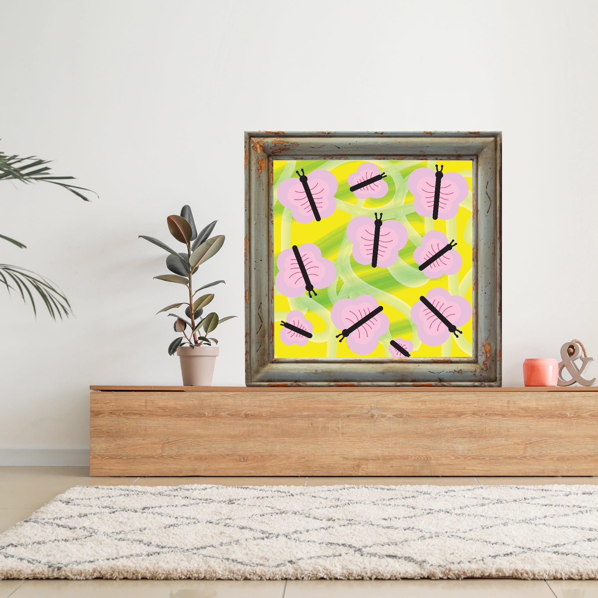 Pink Butterflies Poster