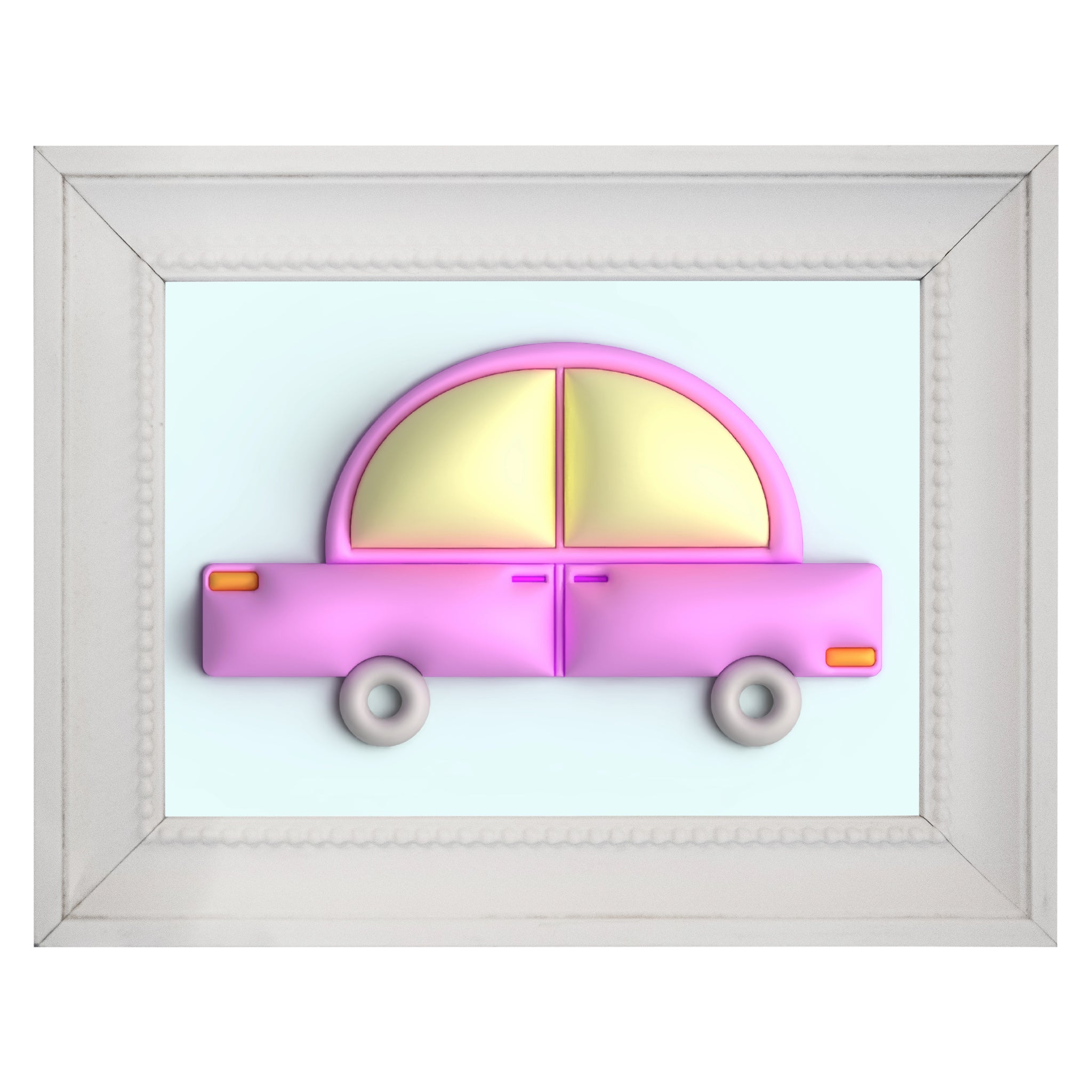 Pink car in blue Poster