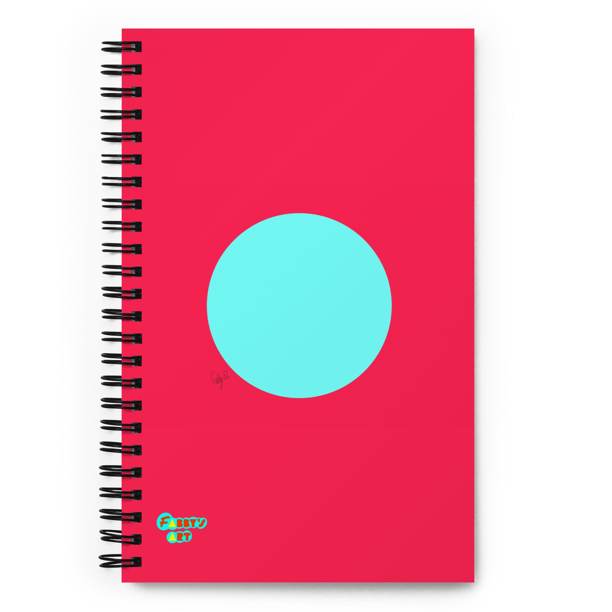 Circling around pink spiral notebook