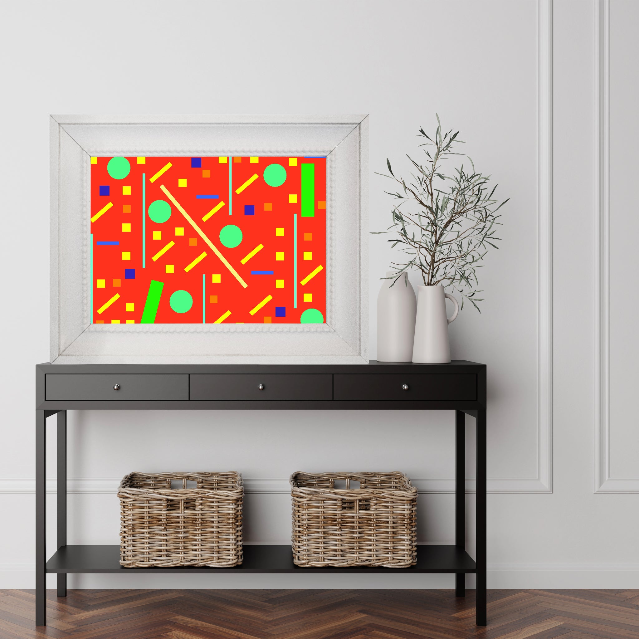 Squares and petite rectangles (orange), Poster