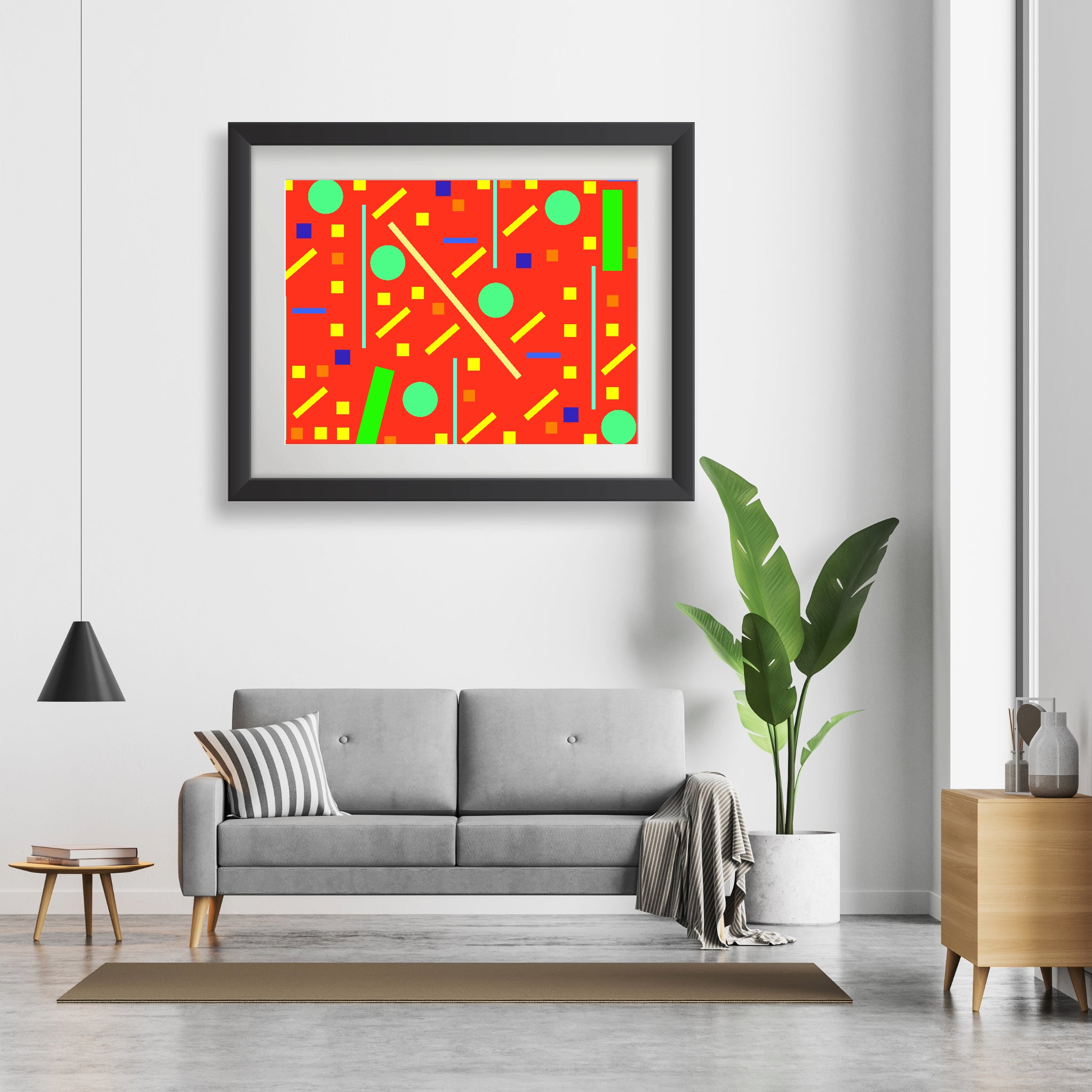 Squares and petite rectangles (orange), Poster