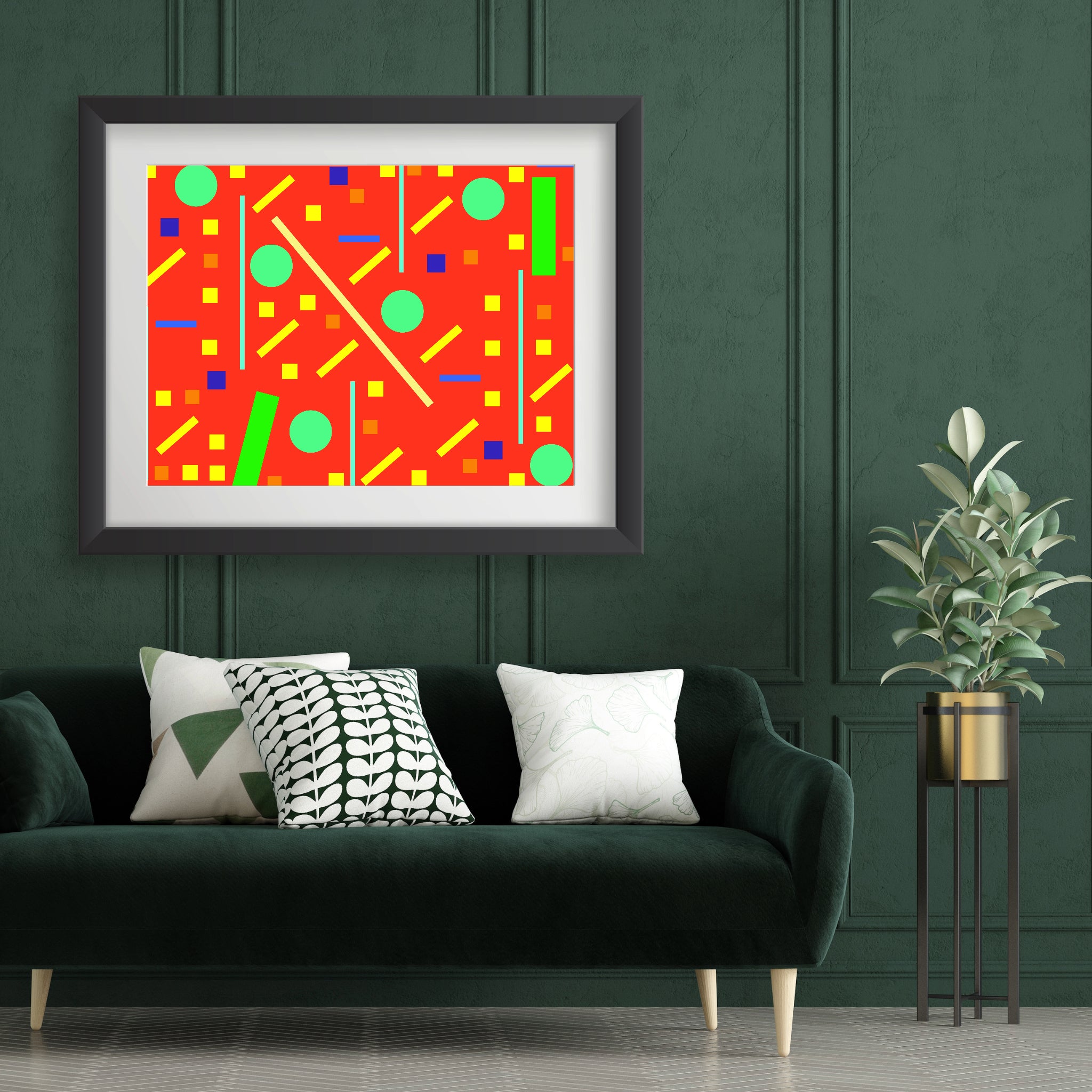 Squares and petite rectangles (orange), Poster