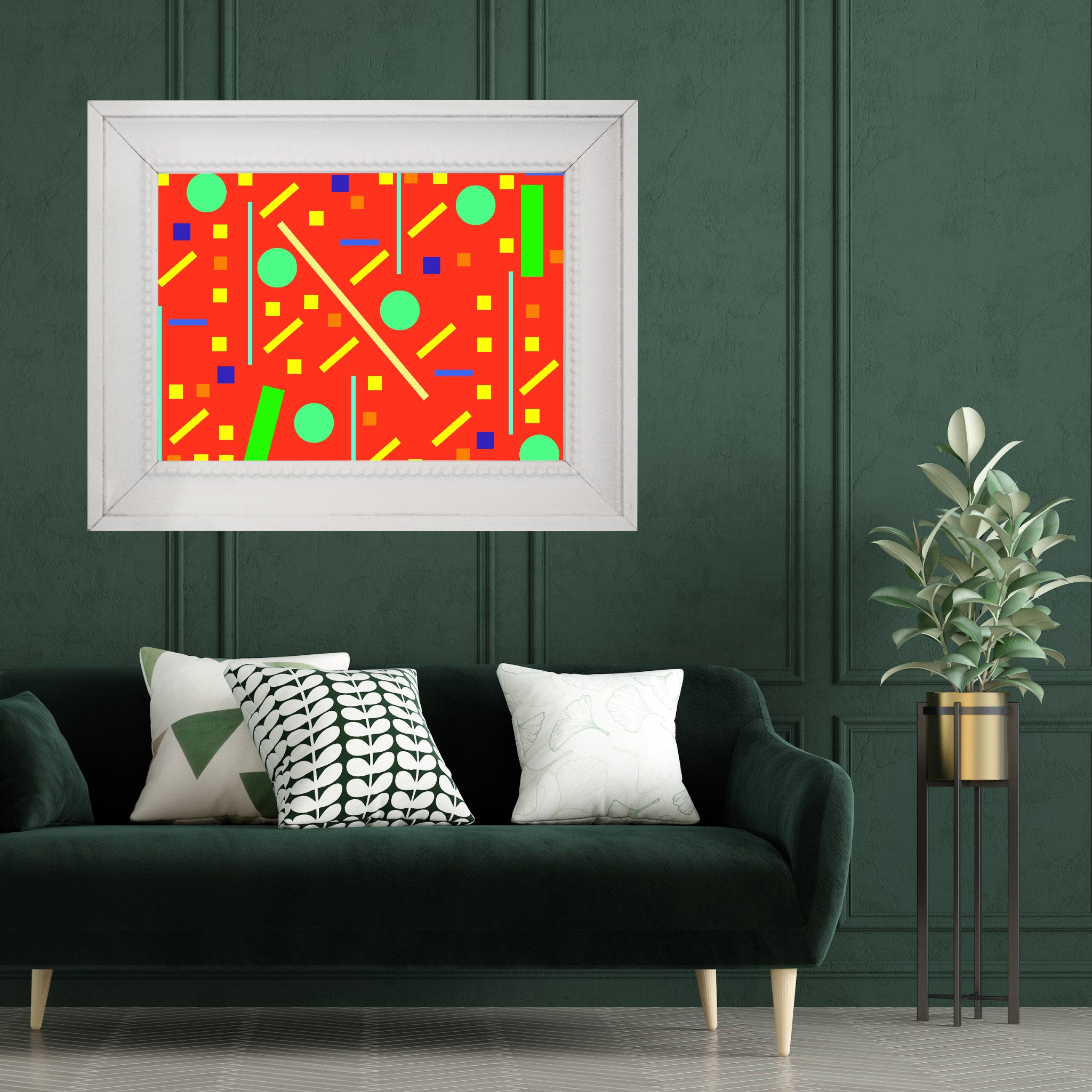 Squares and petite rectangles (orange), Poster