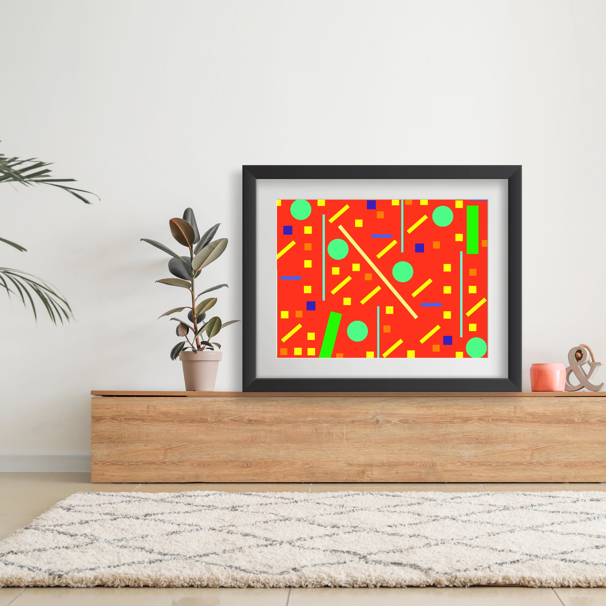 Squares and petite rectangles (orange), Poster