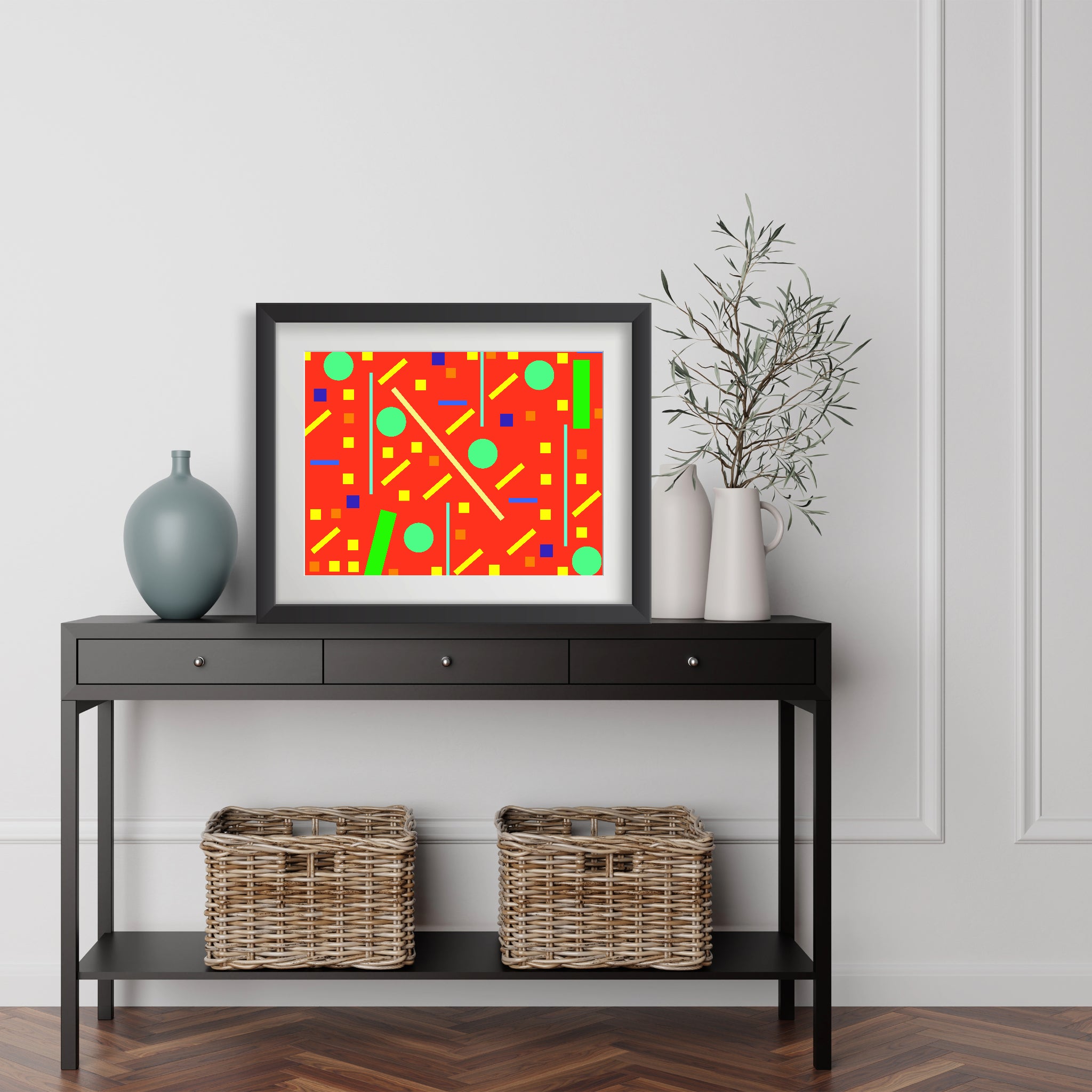 Squares and petite rectangles (orange), Poster