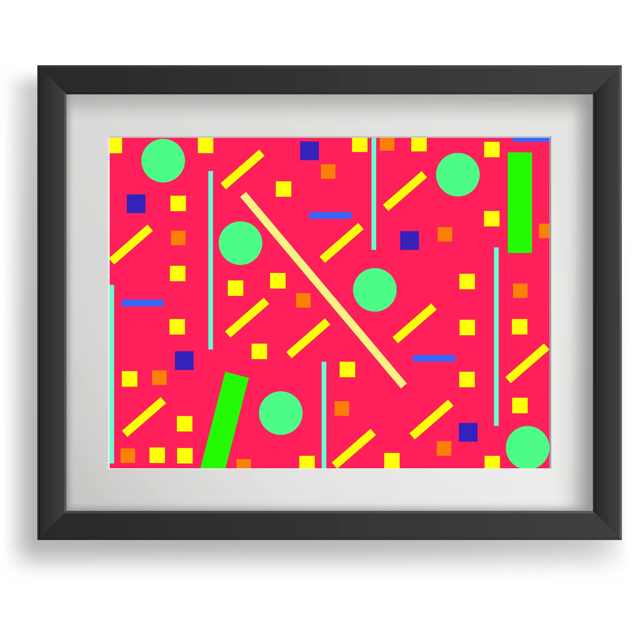 Squares and petite rectangles (pink), Poster