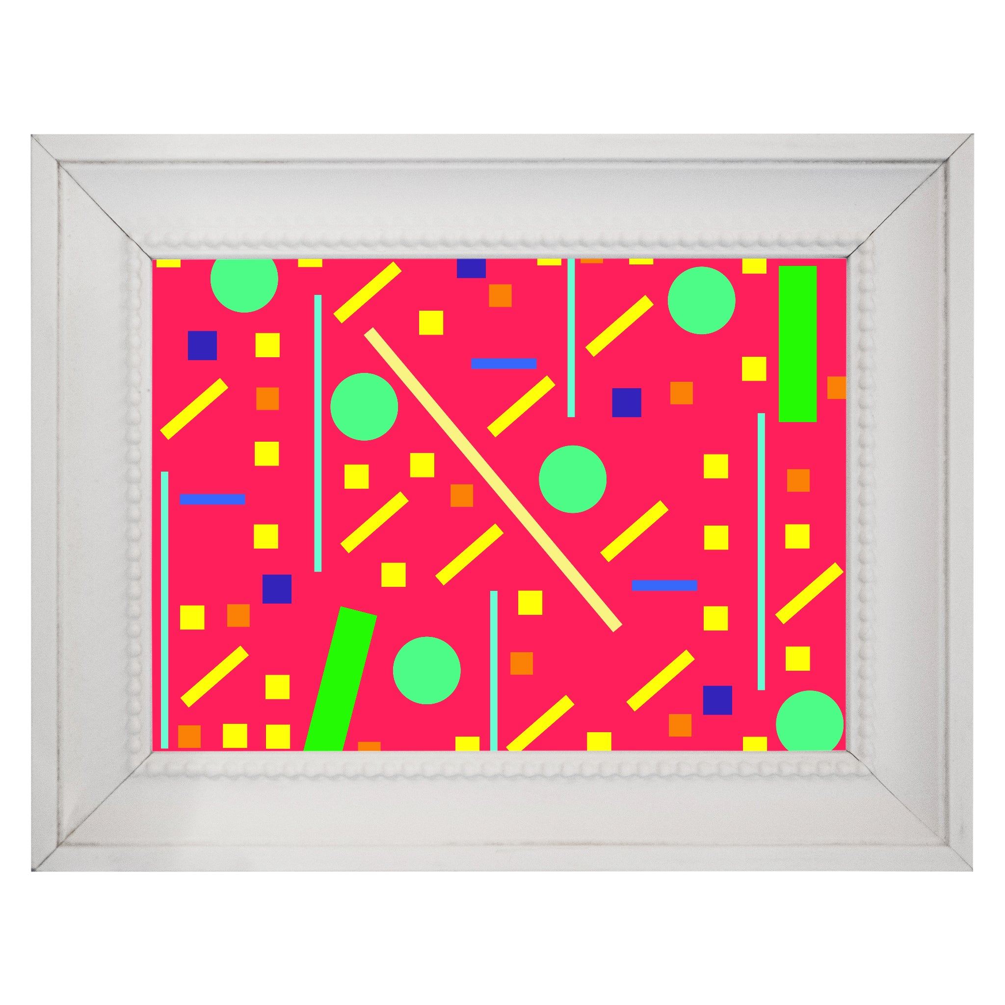 Squares and petite rectangles (pink), Poster