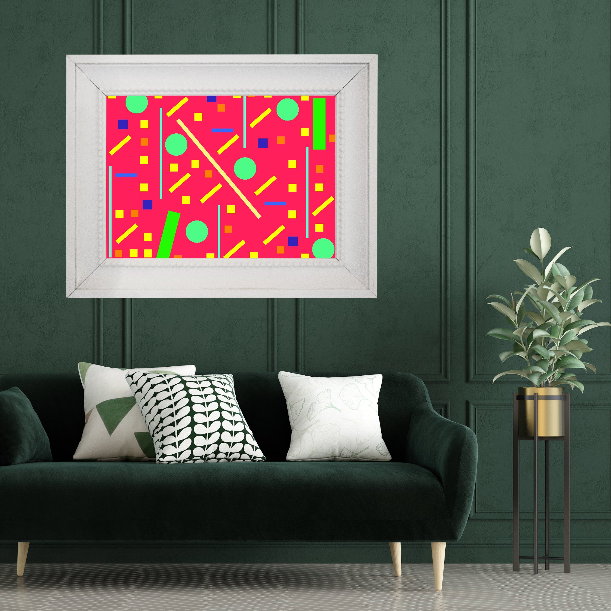 Squares and petite rectangles (pink), Poster