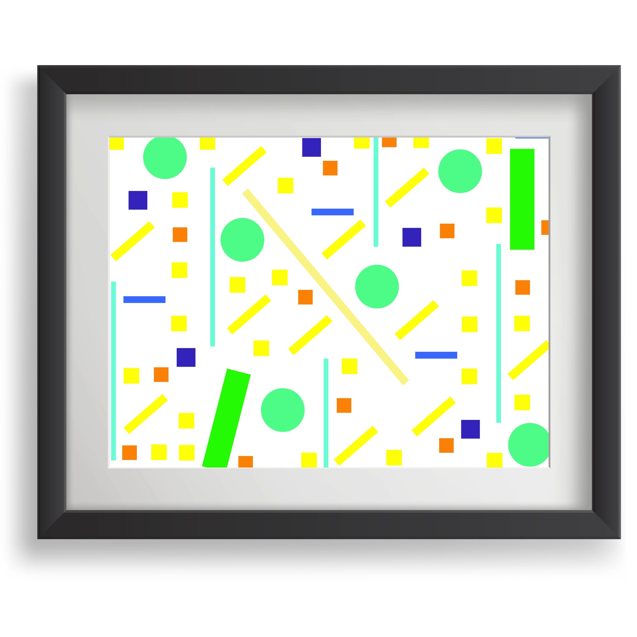 Squares and petite rectangles (white), Poster