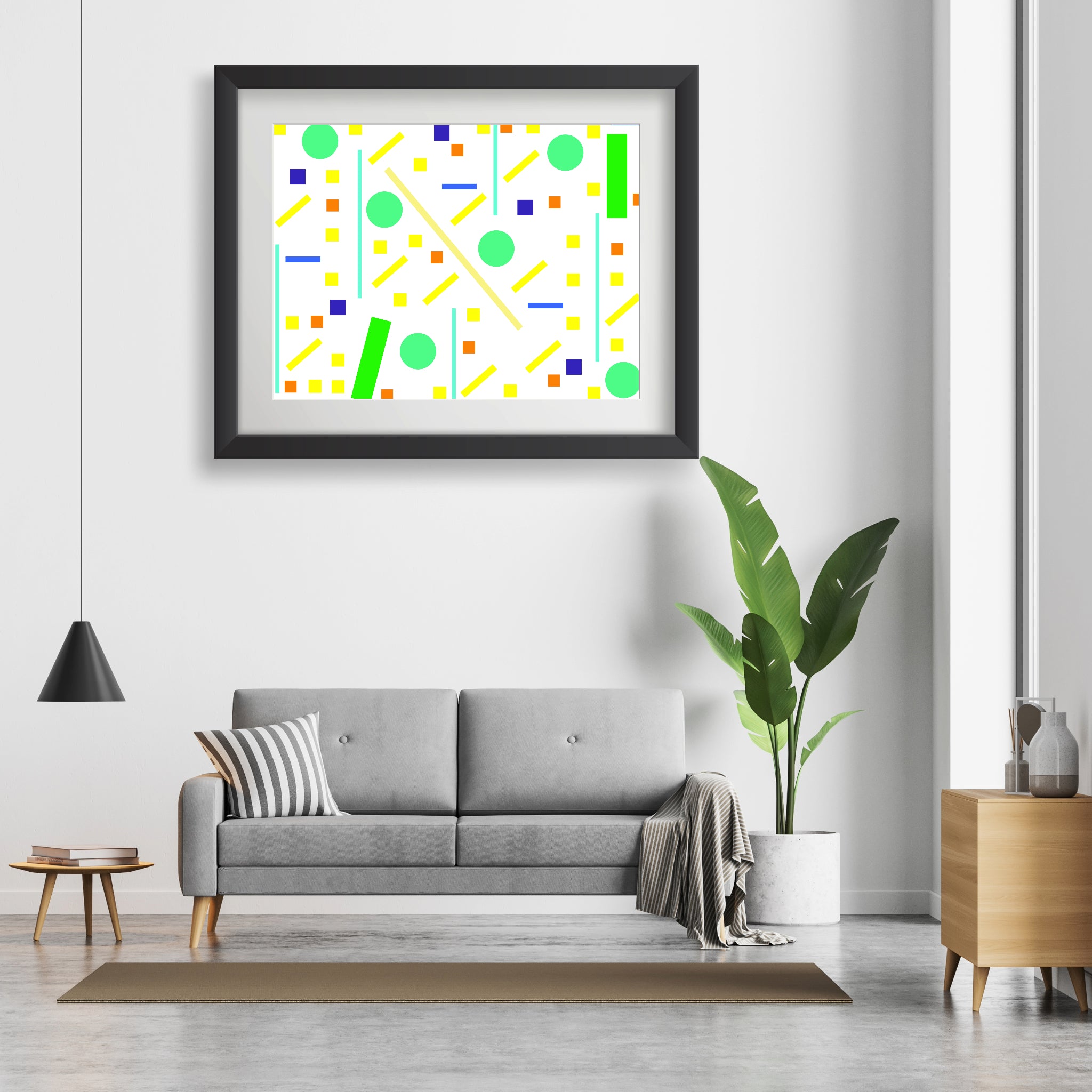 Squares and petite rectangles (white), Poster