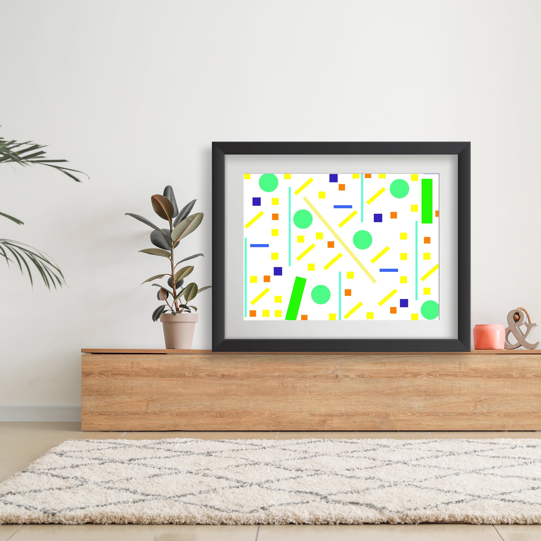 Squares and petite rectangles (white), Poster
