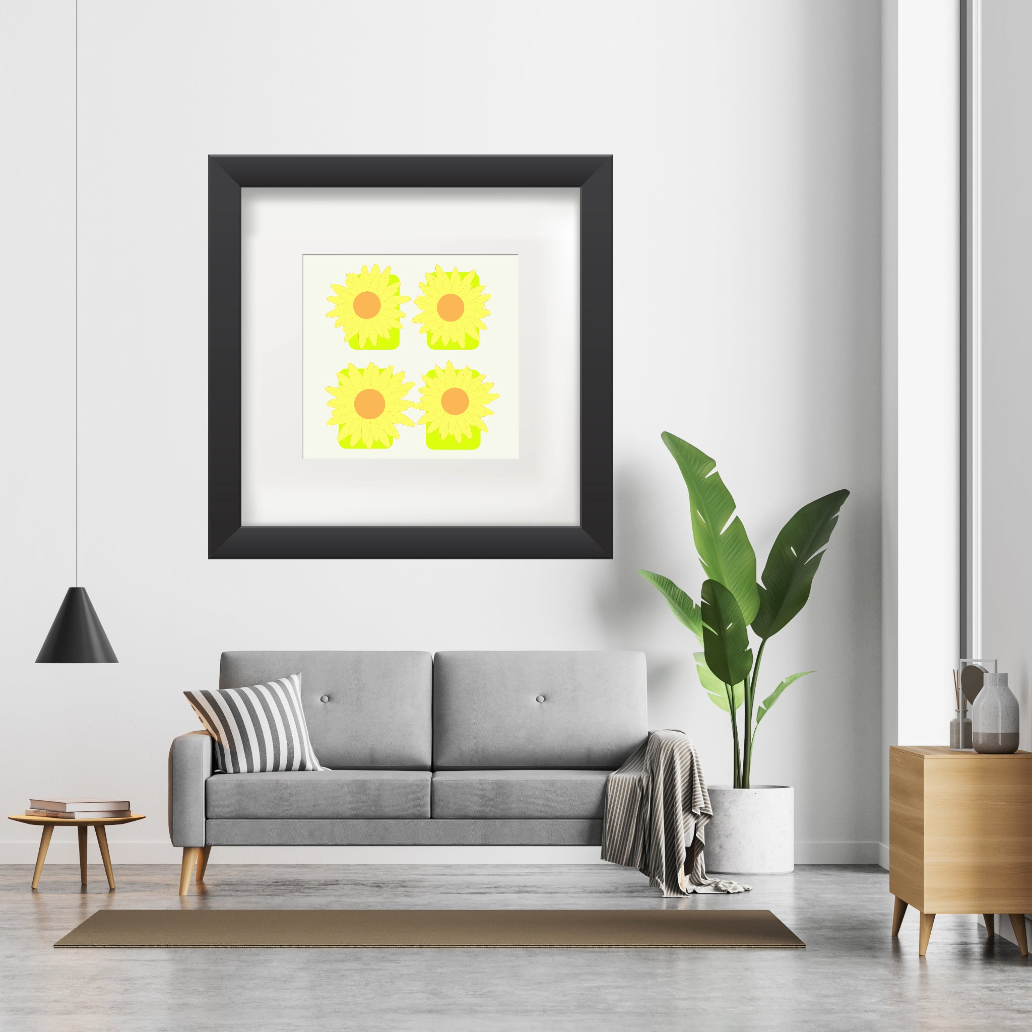 Sunflower Squares Poster