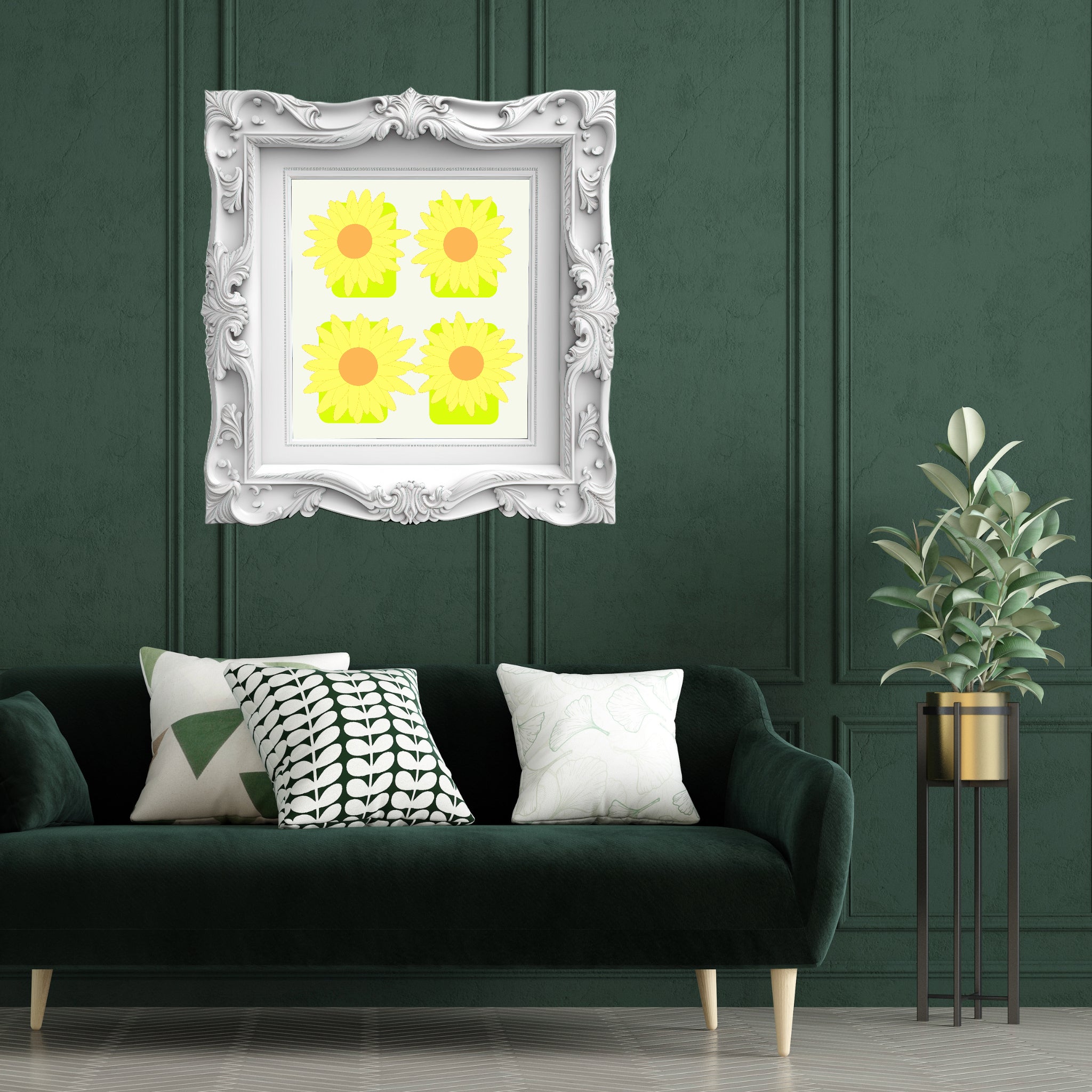 Sunflower Squares Poster