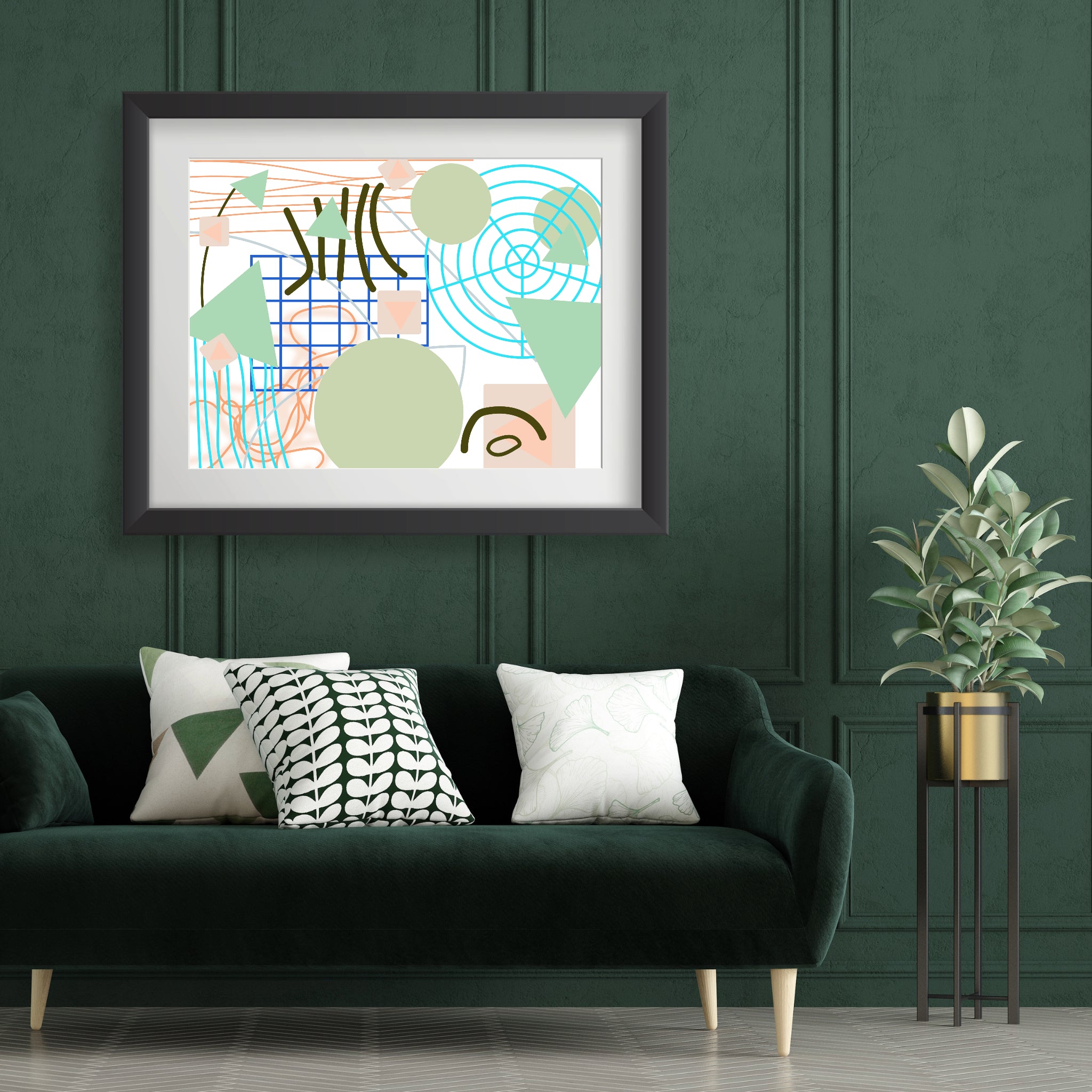 Triangular green circles, Poster