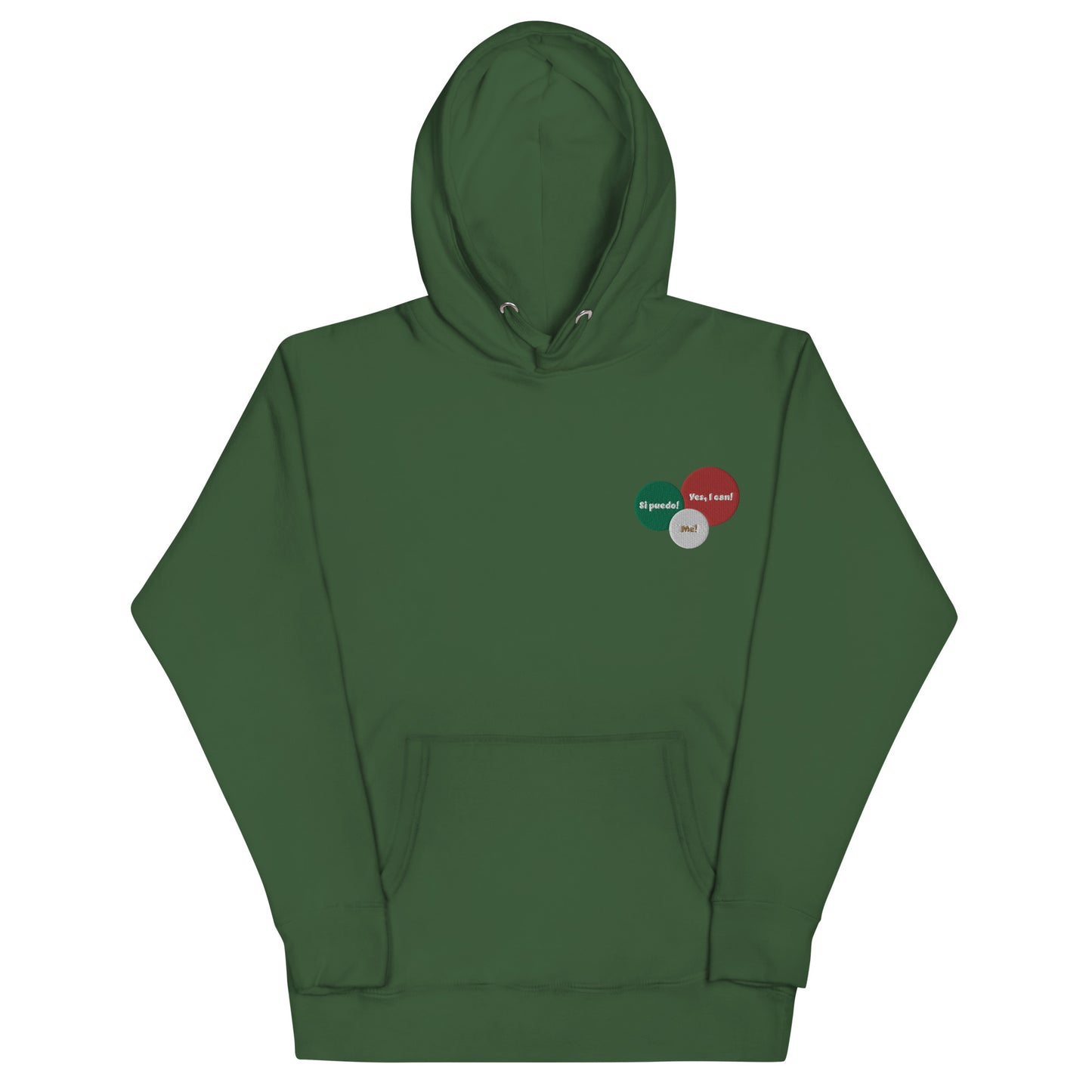 Yes I can, Si puedo, Embroidery Unisex Premium Hoodie