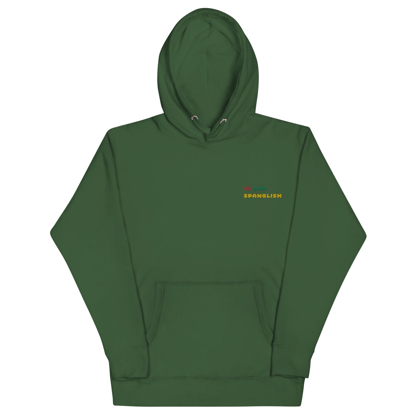 Only Speako Spanglish, Embroidery Unisex Premium Hoodie