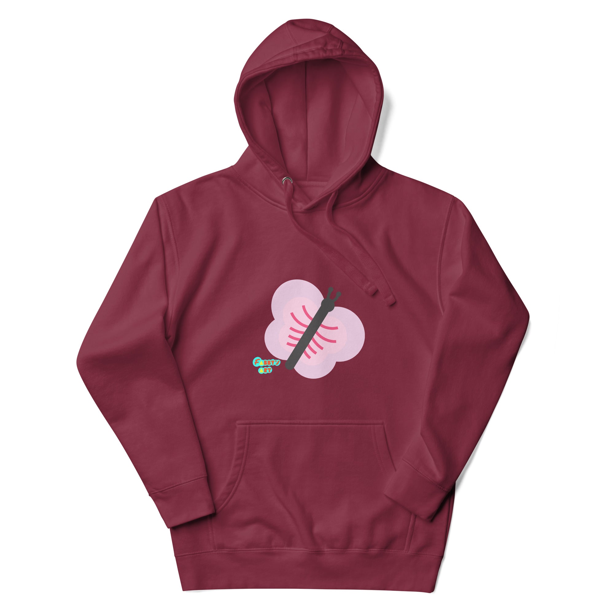 Pink butterfly Unisex premium hoodie