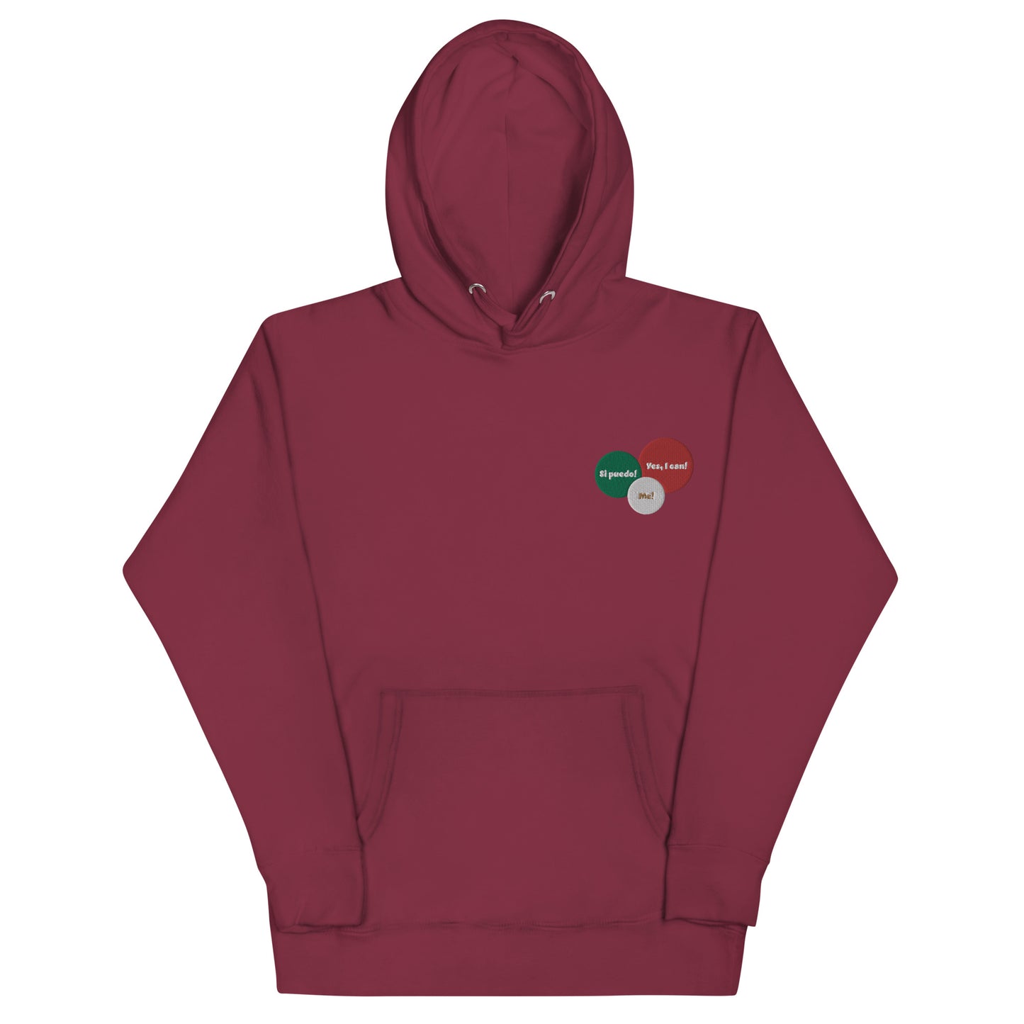 Yes I can, Si puedo, Embroidery Unisex Premium Hoodie
