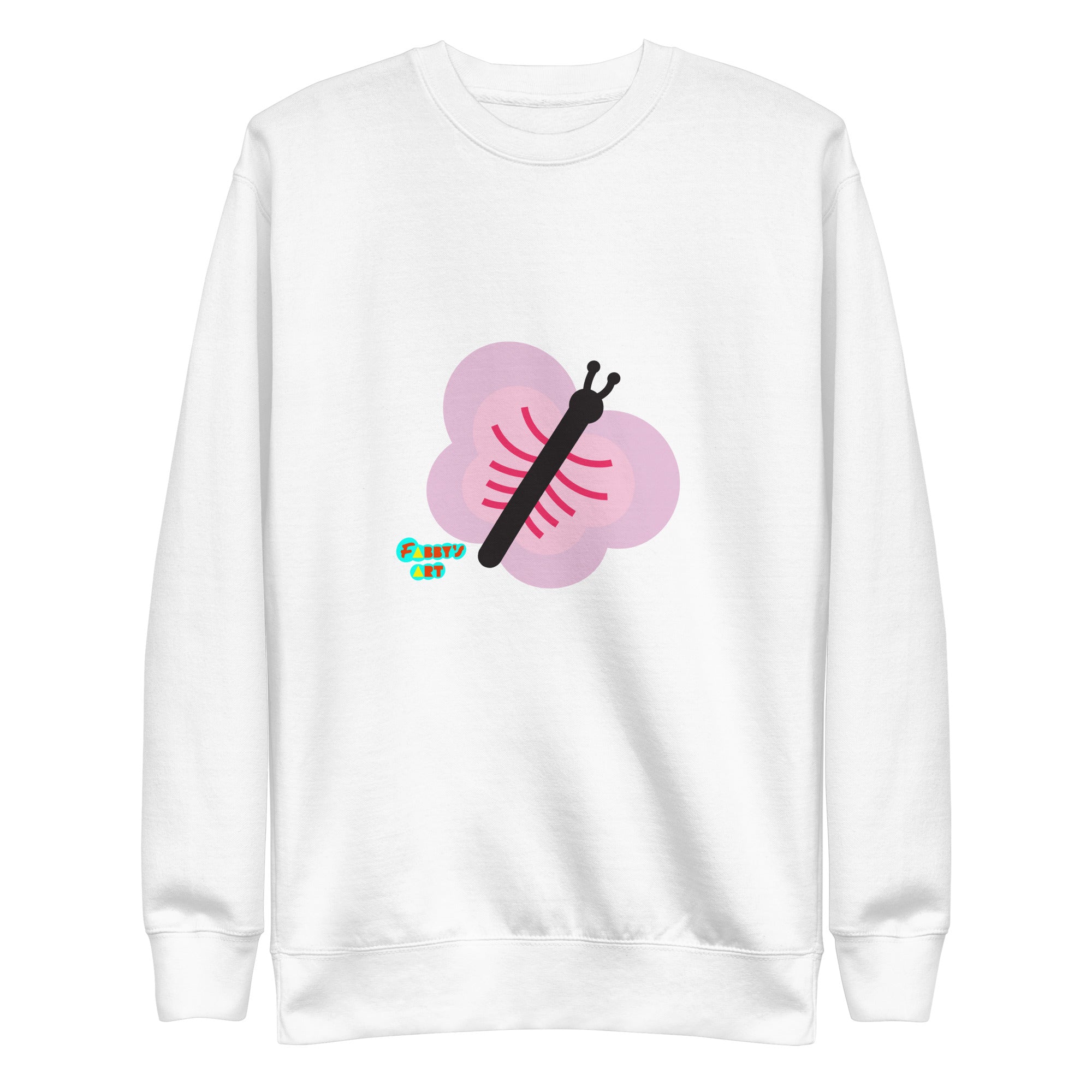 Pink butterfly, Unisex Premium Sweatshirt