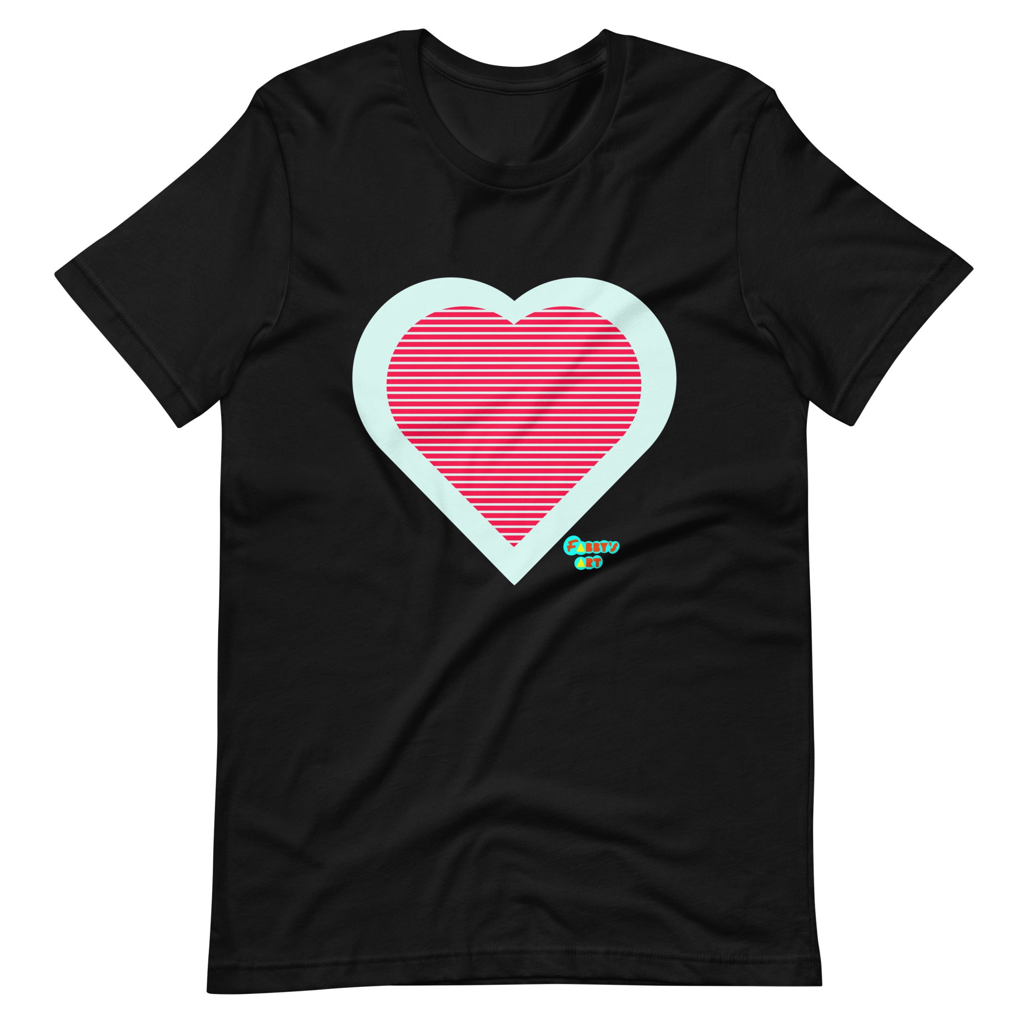 Red heart stripes Unisex t-shirt