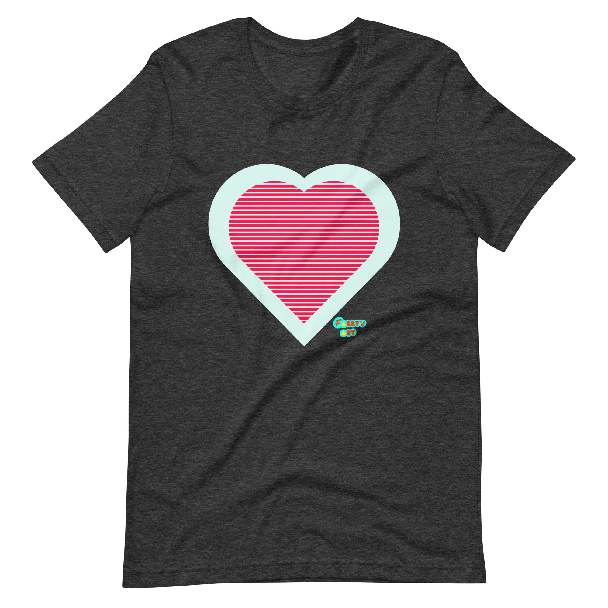 Red heart stripes Unisex t-shirt