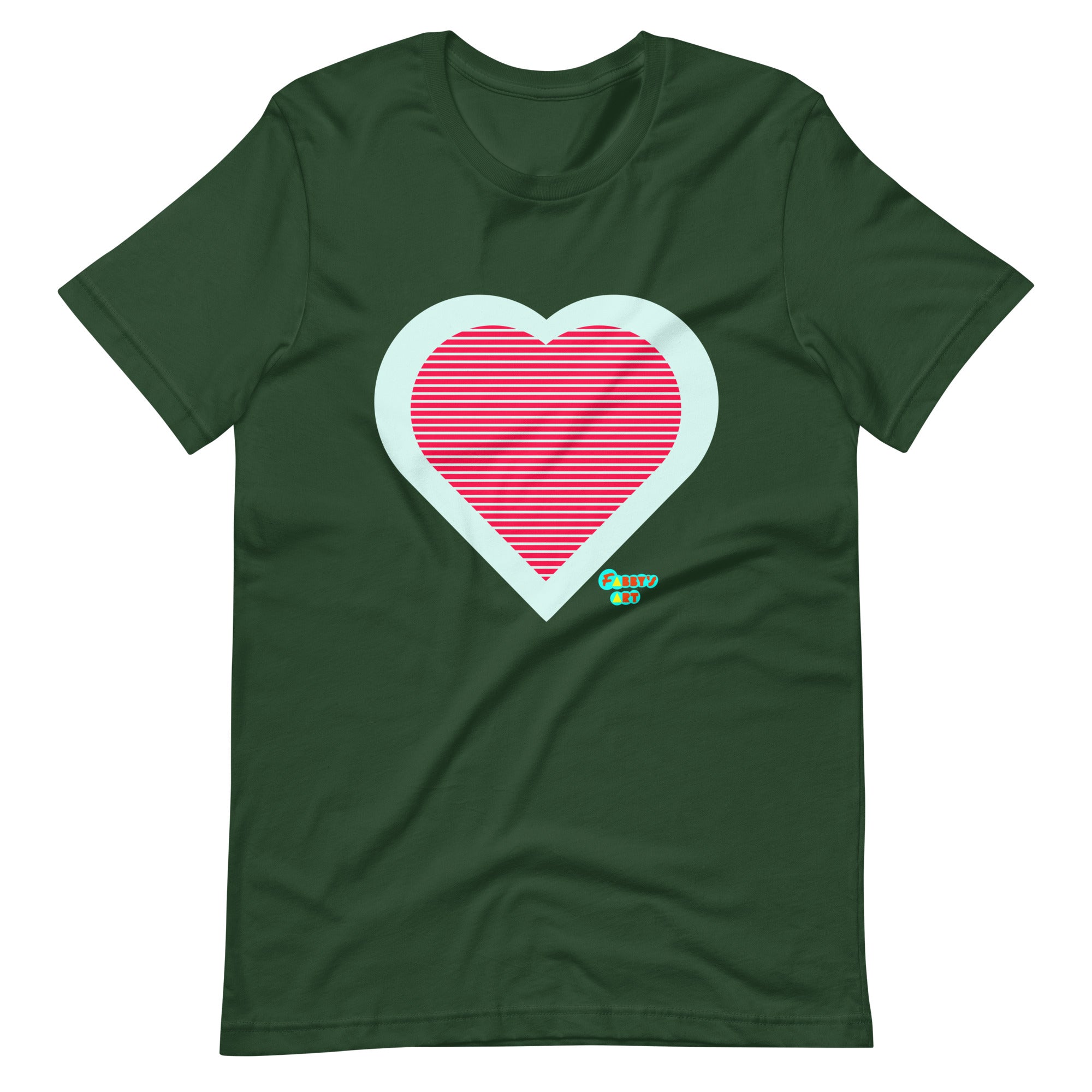 Red heart stripes Unisex t-shirt