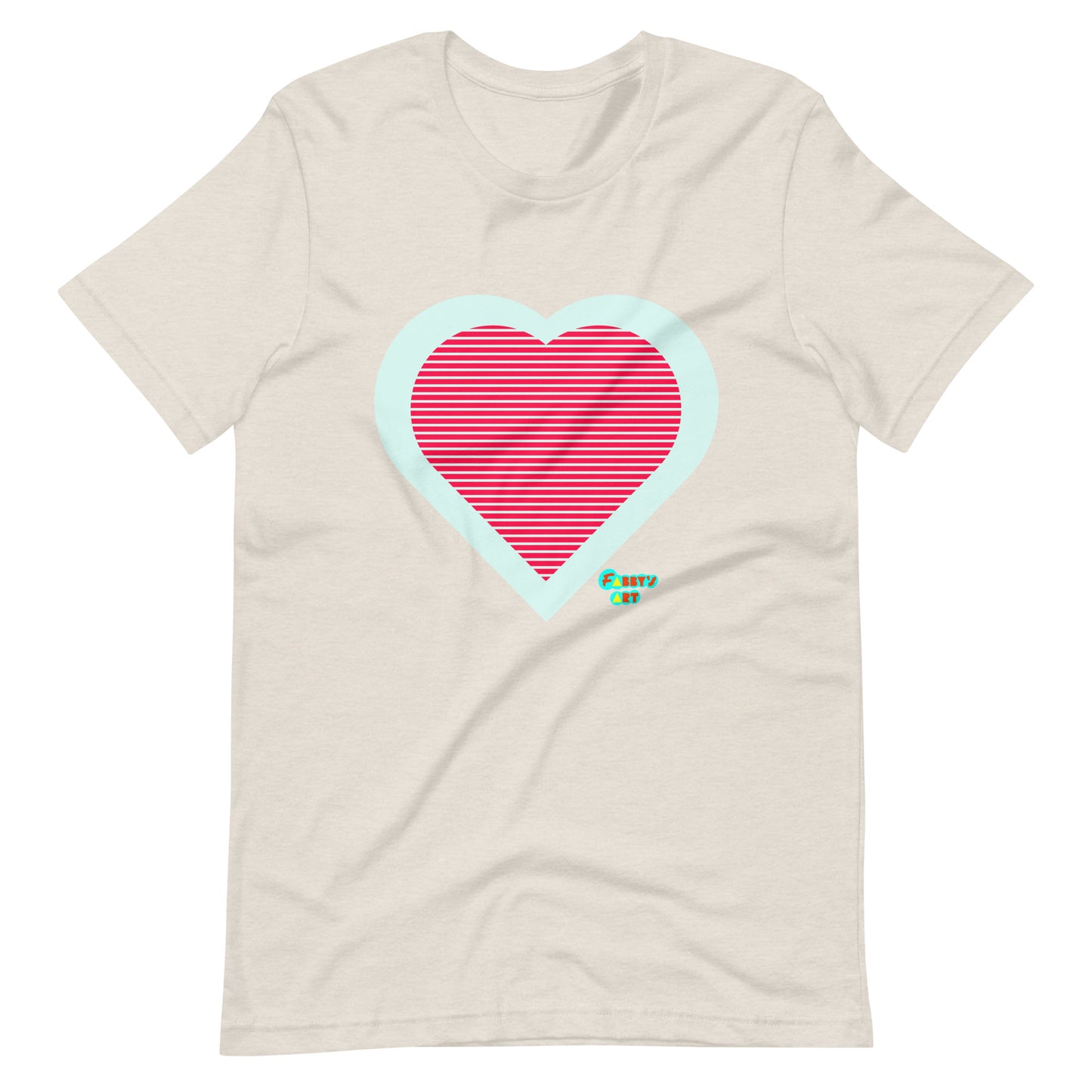 Red heart stripes Unisex t-shirt