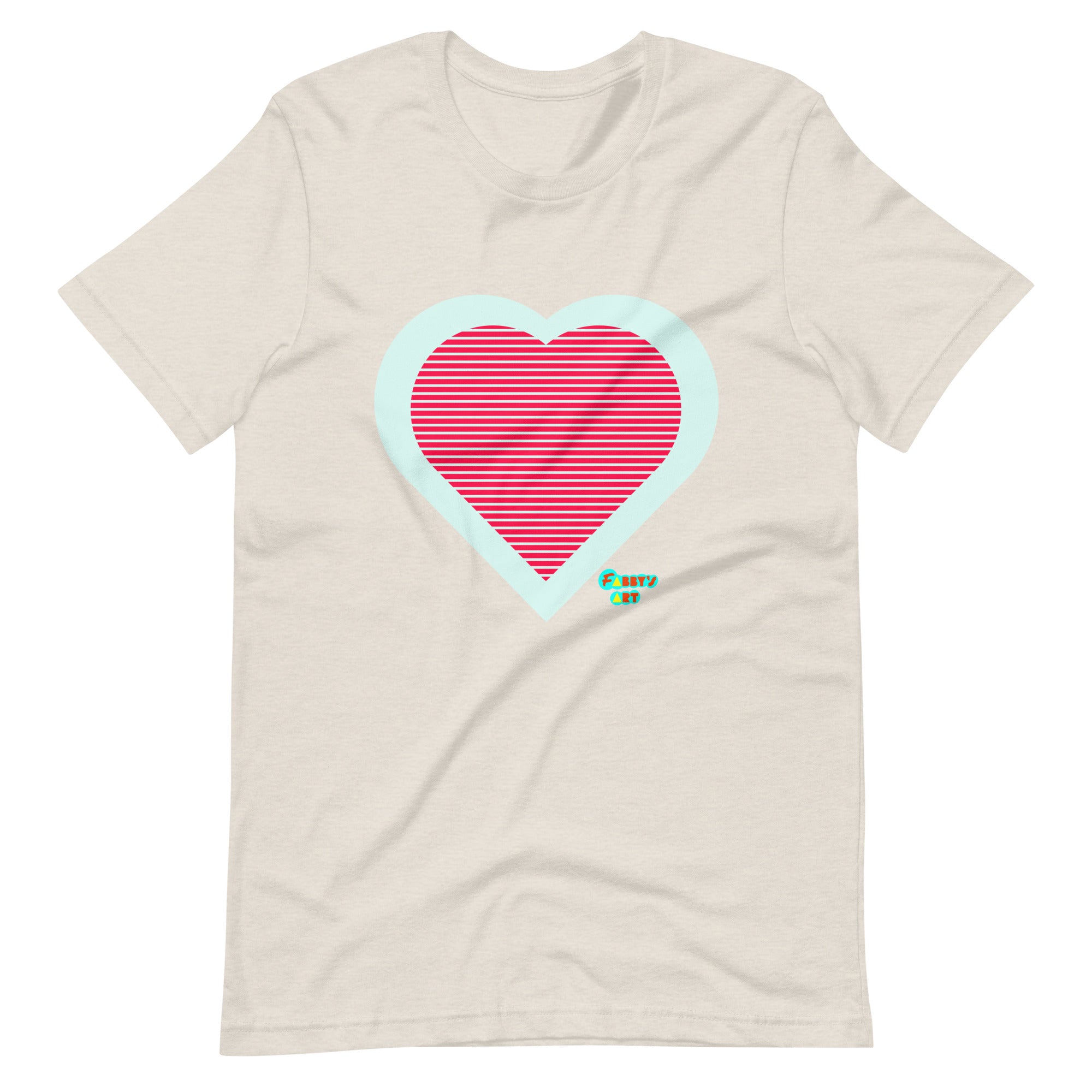 Red heart stripes Unisex t-shirt