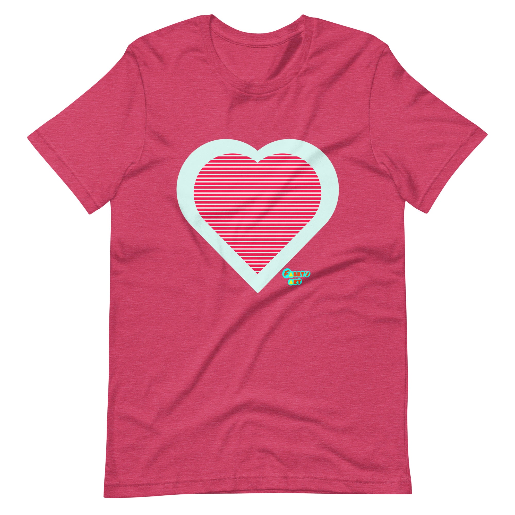 Red heart stripes Unisex t-shirt
