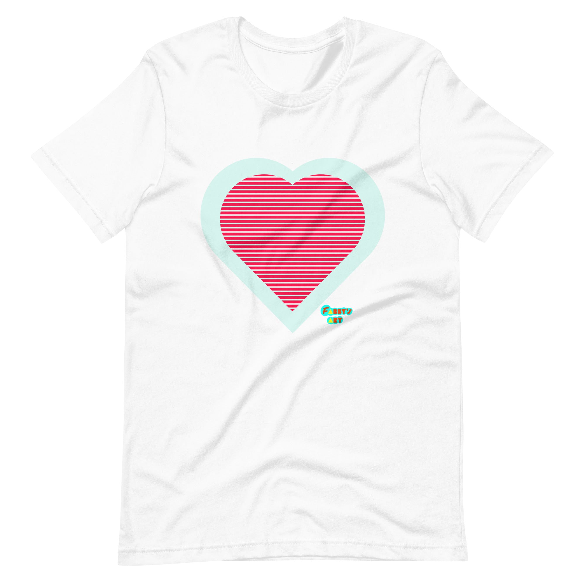 Red heart stripes Unisex t-shirt