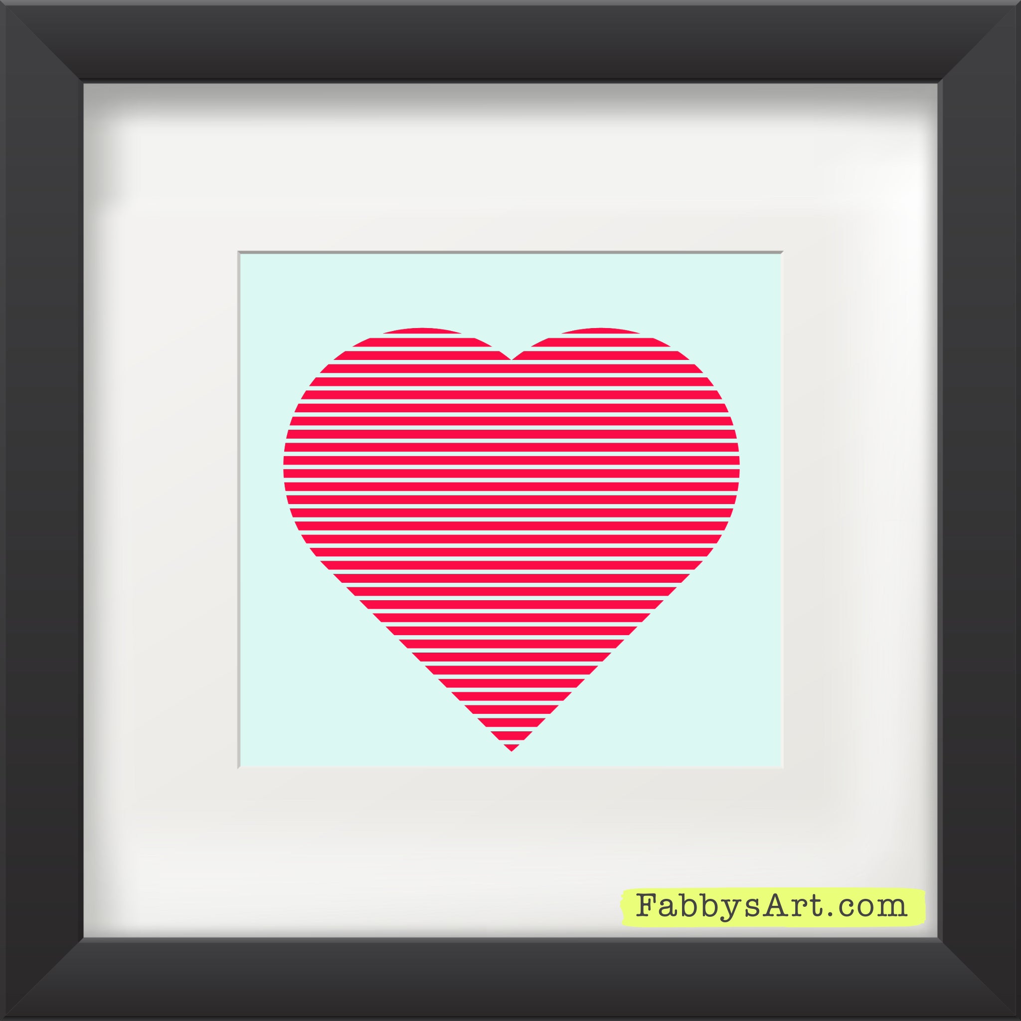 In love (passion heart stripes) Poster