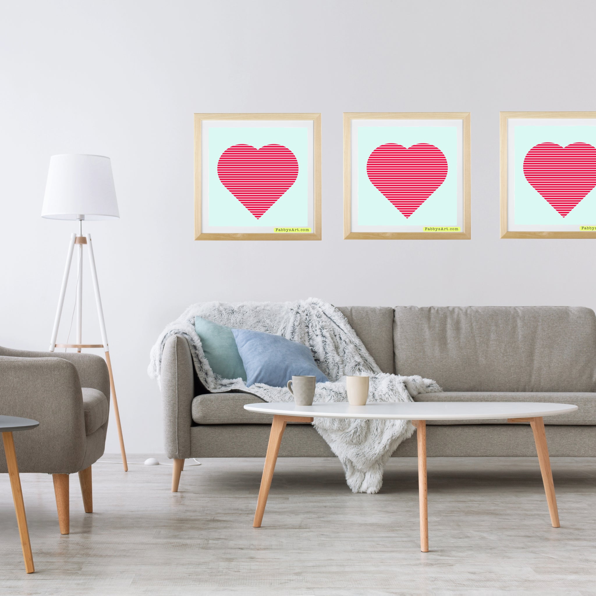 In love (passion heart stripes) Poster