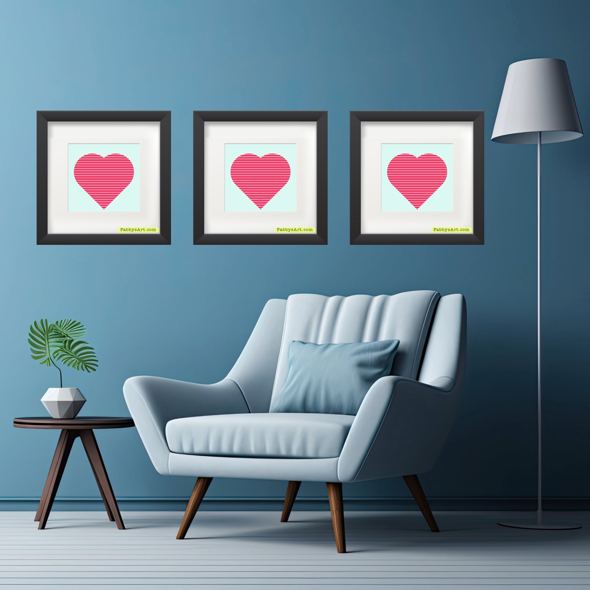 In love (passion heart stripes) Poster