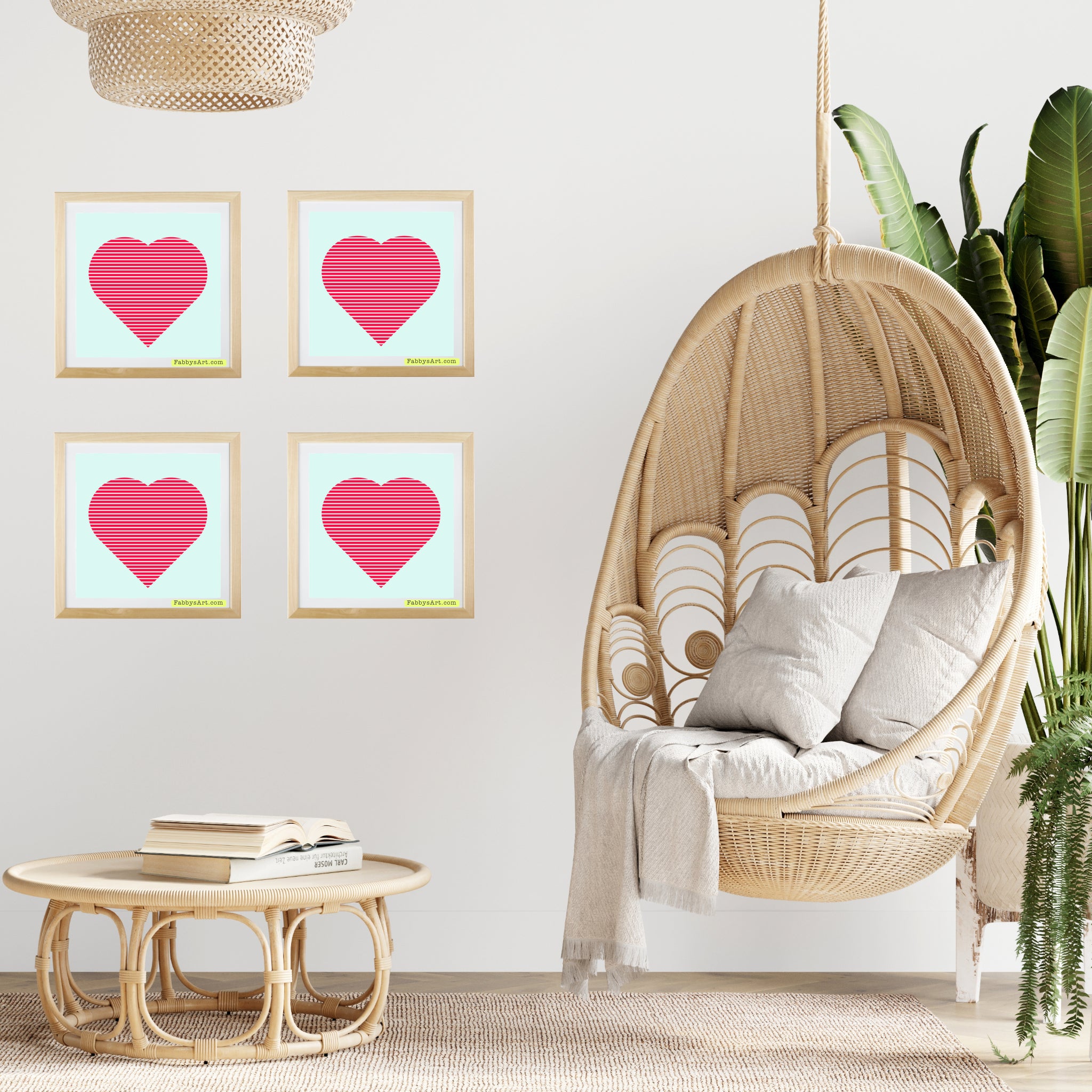 In love (passion heart stripes) Poster