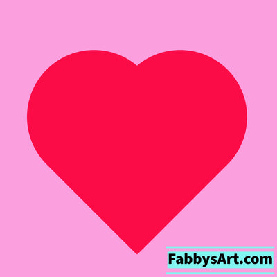 Big red heart in a pink background