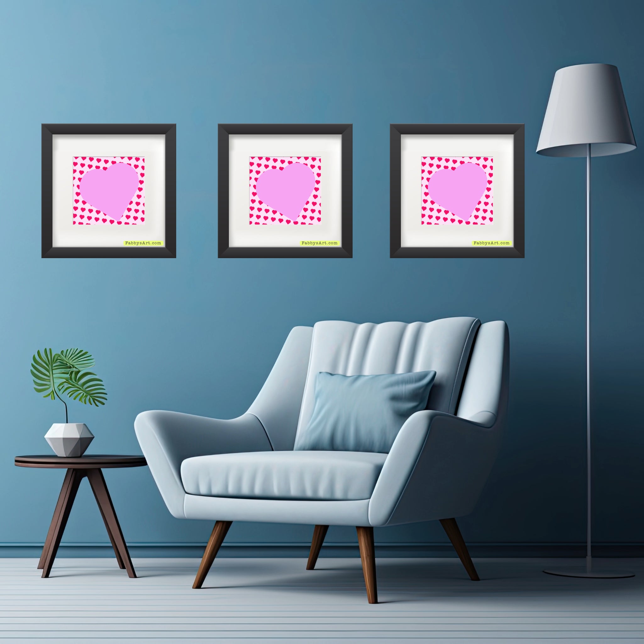 In love (pink heart) Poster