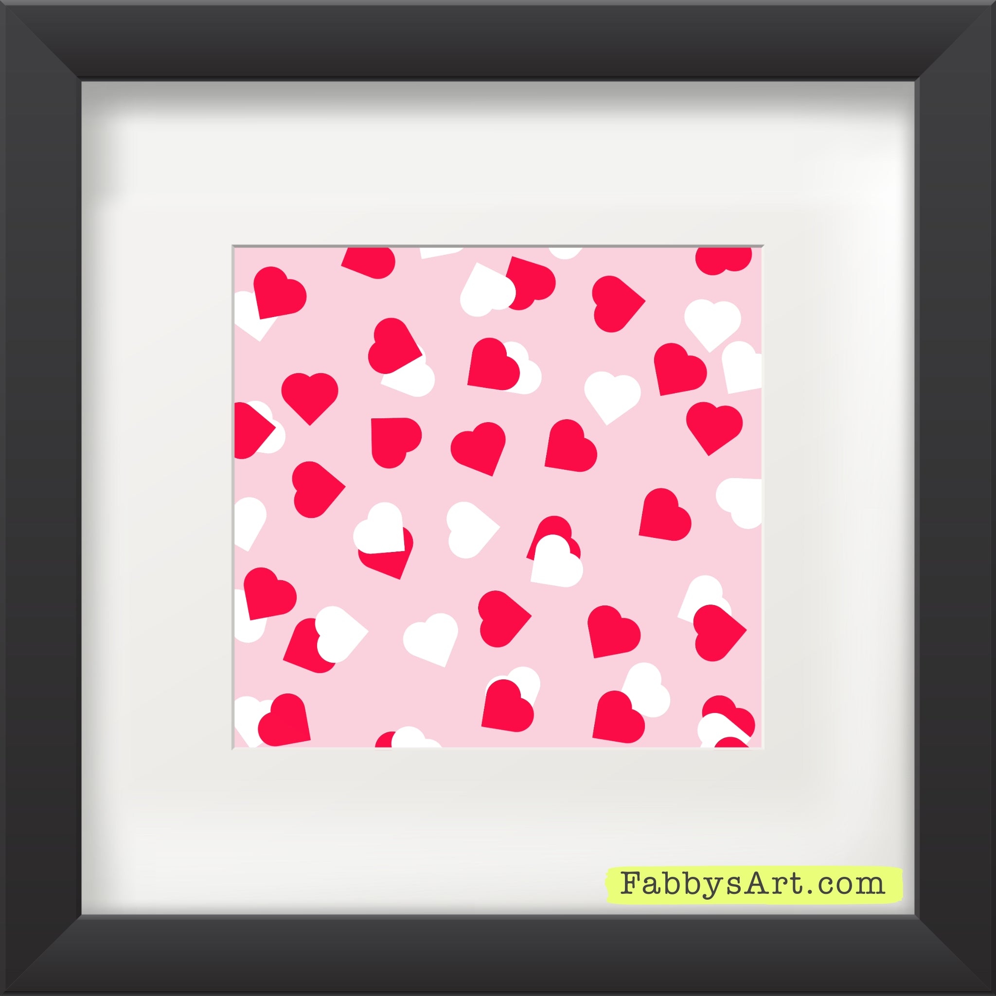 In the name of love passion pink and white hearts Poster
