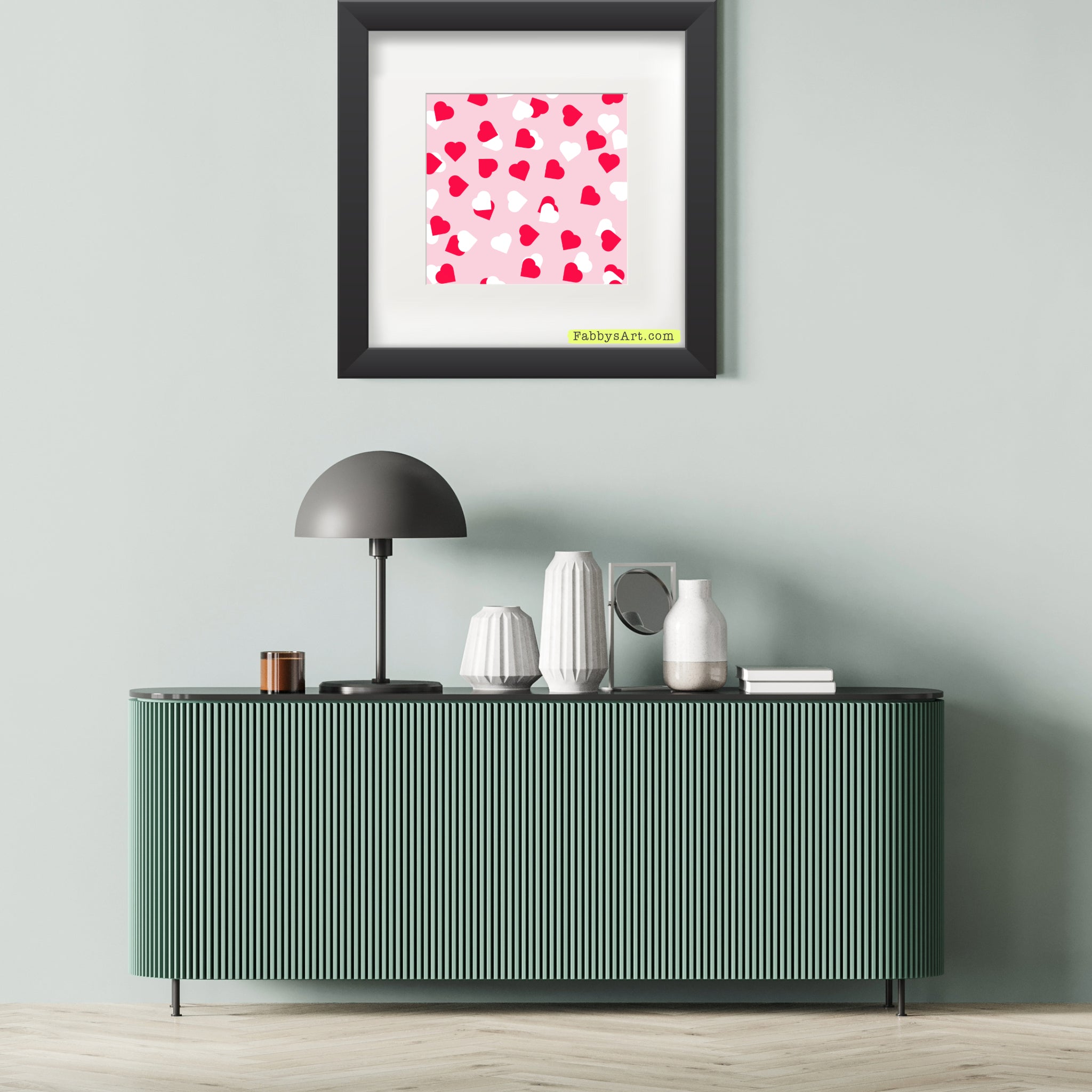 In the name of love passion pink and white hearts Poster