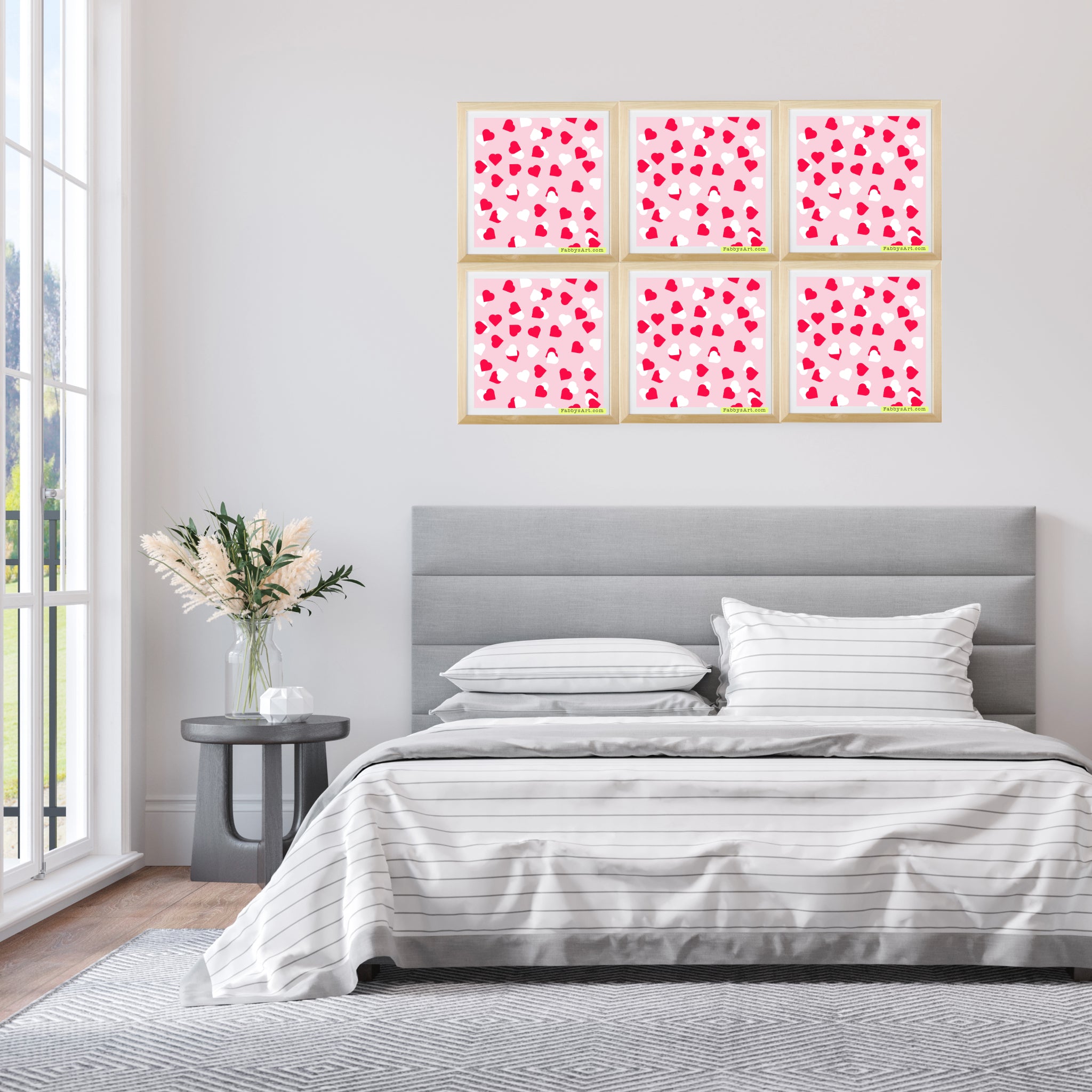 In the name of love passion pink and white hearts Poster