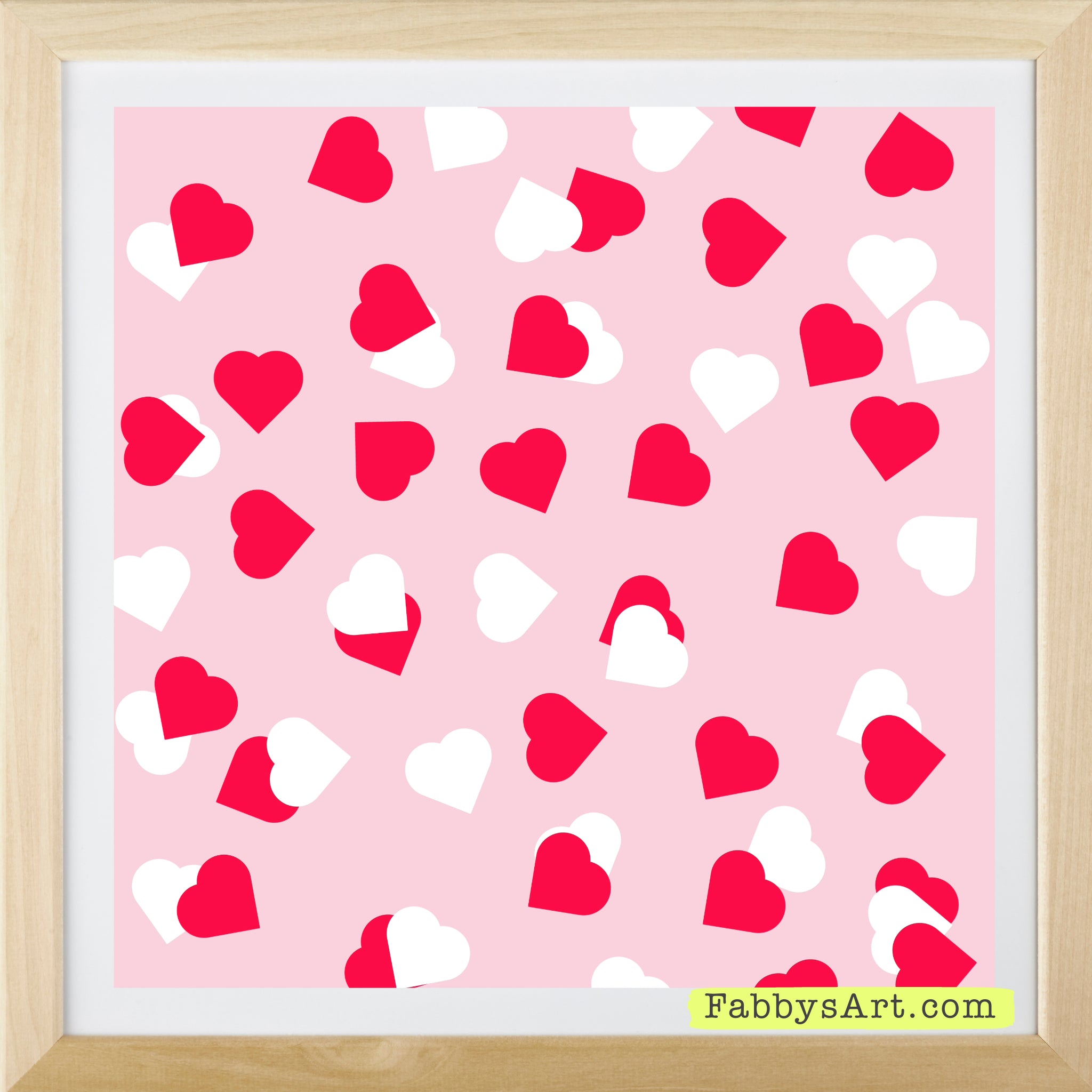 In the name of love passion pink and white hearts Poster